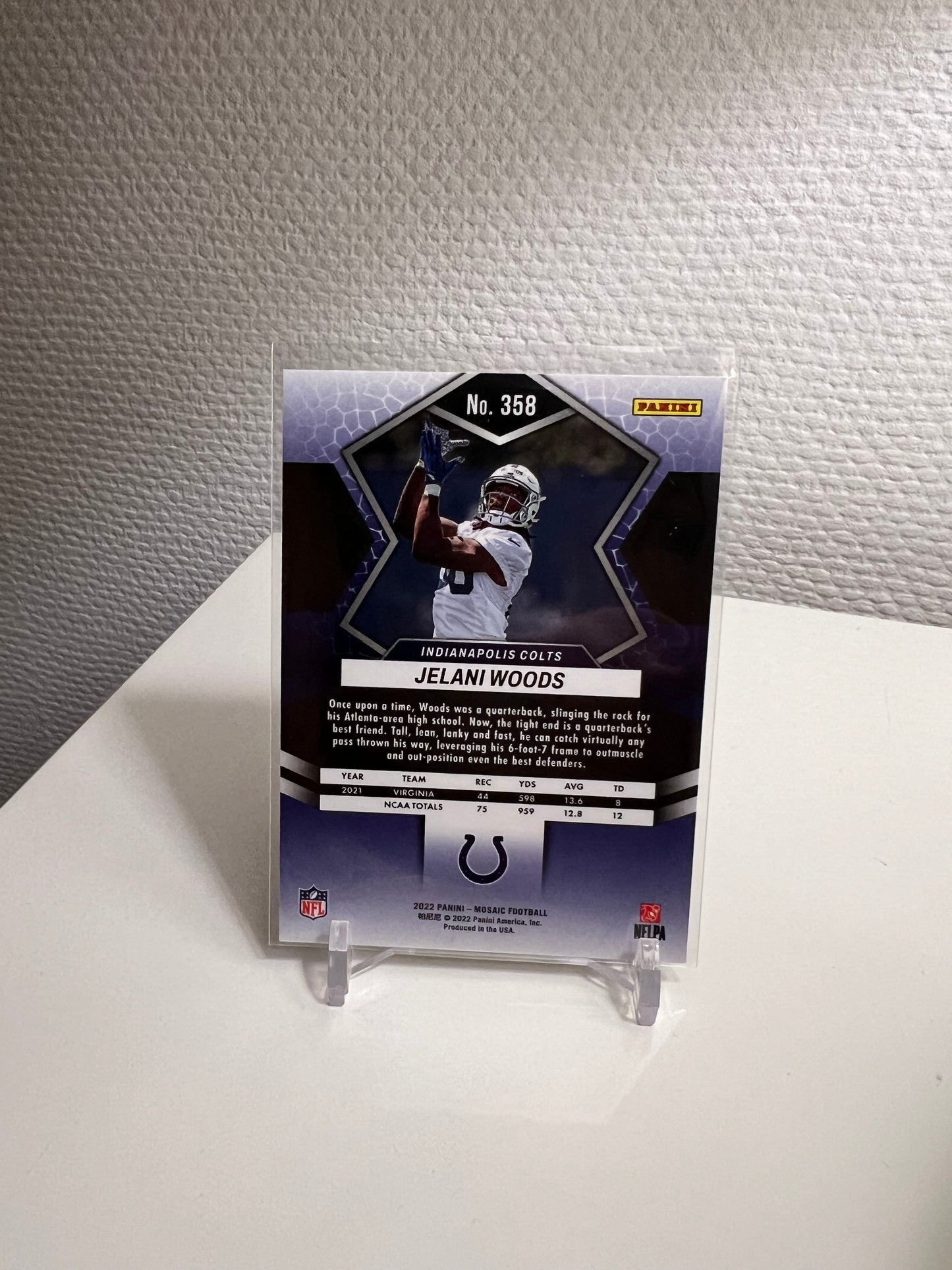 Mosaic 22 - Jelani Woods RC Card - Indianapolis Colts