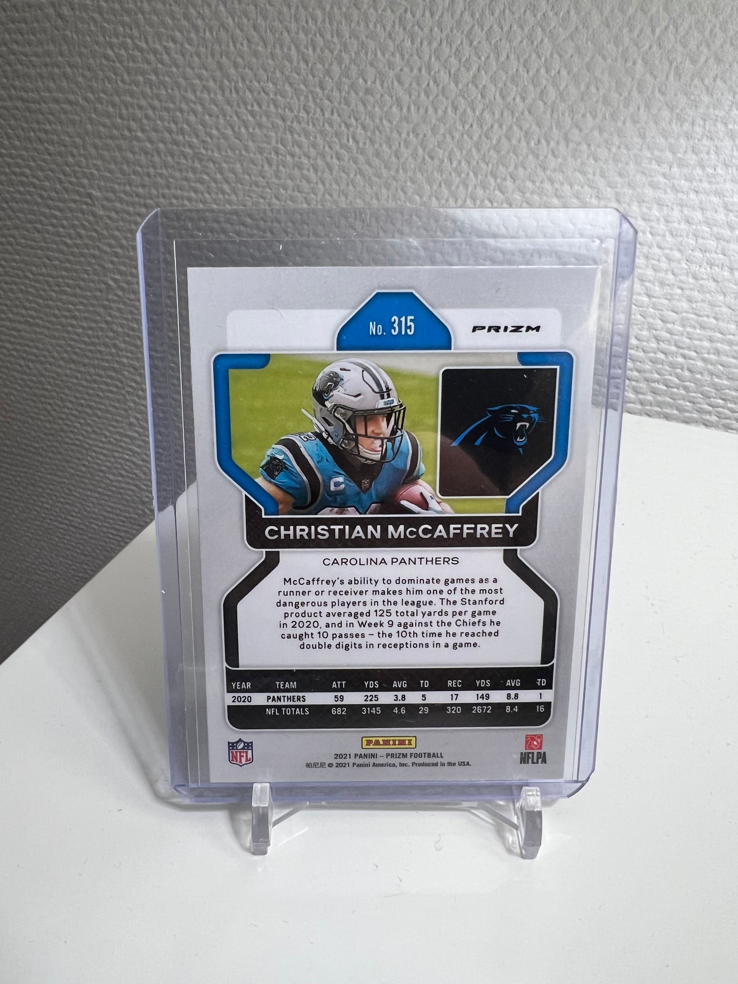 Prizm 21 - Christian McCaffrey Light Blue Holo - Carolina Panthers