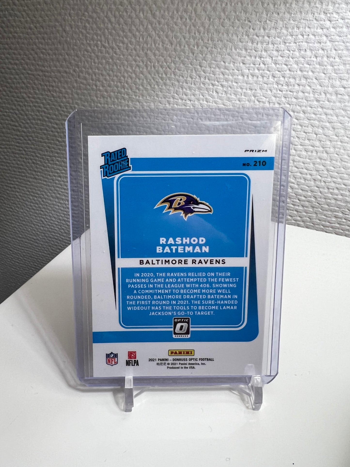 Donruss Optic 21 - Rashod Bateman Rated Rookie Pink Prizm - Baltimore Ravens