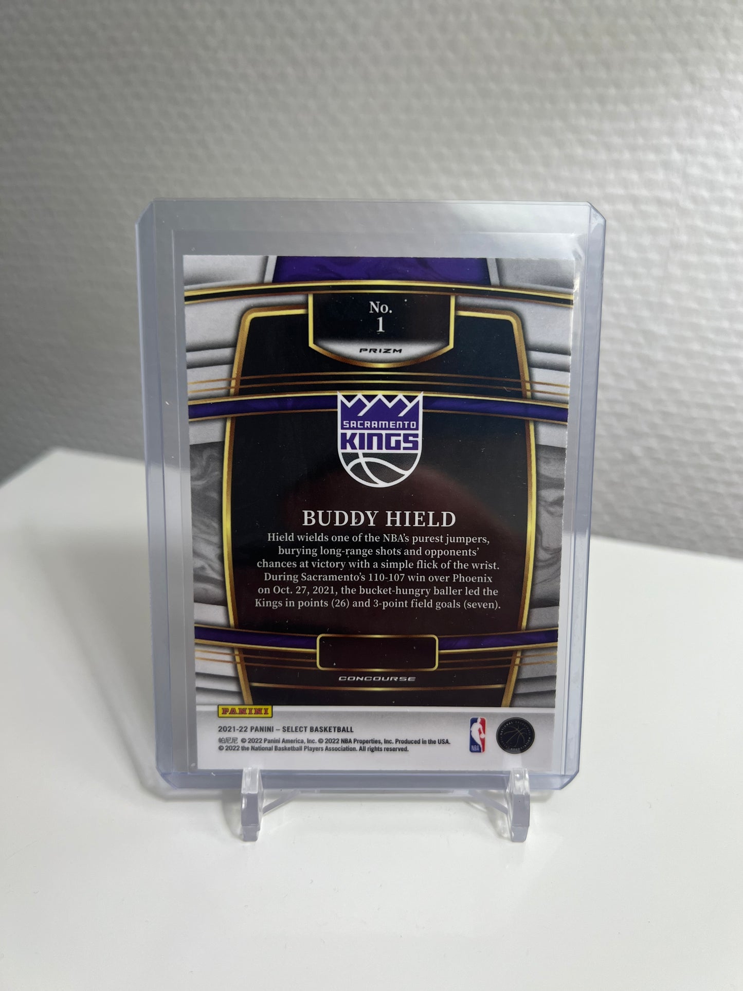 Select 21-22 - Buddy Hield Prizm Concourse - Sacramento Kings