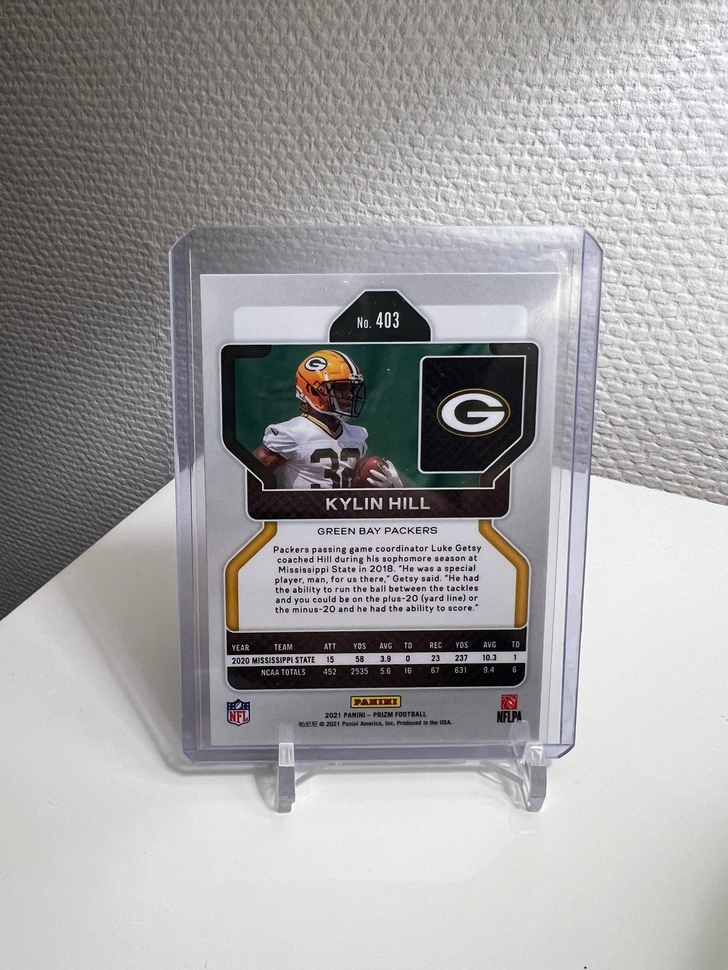 Prizm 21 - Kylin Hill RC Card - Green Bay Packers