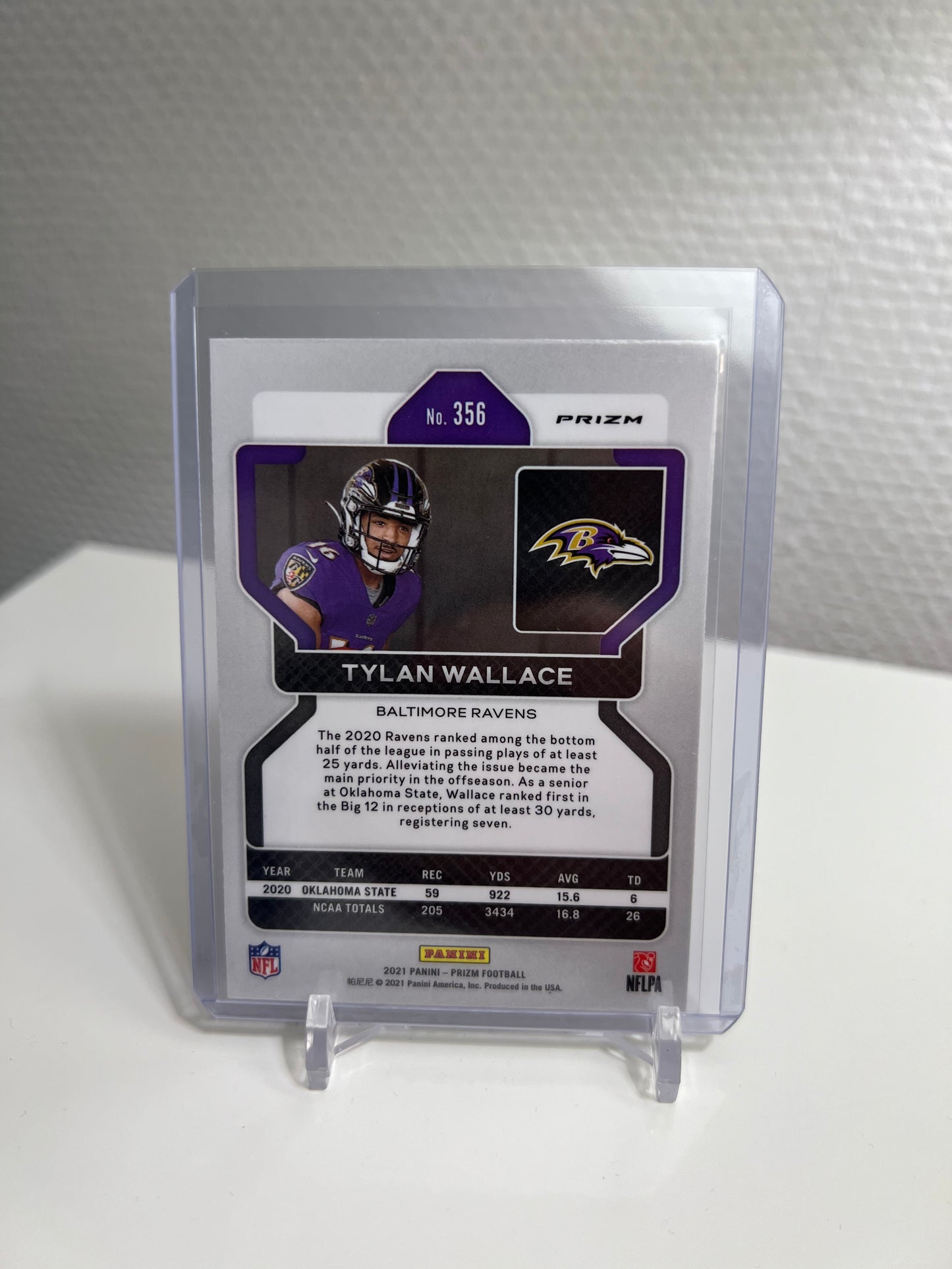 Panini Prizm 21 - Tylan Wallace Tri-Color RC Card - Baltimore Ravens