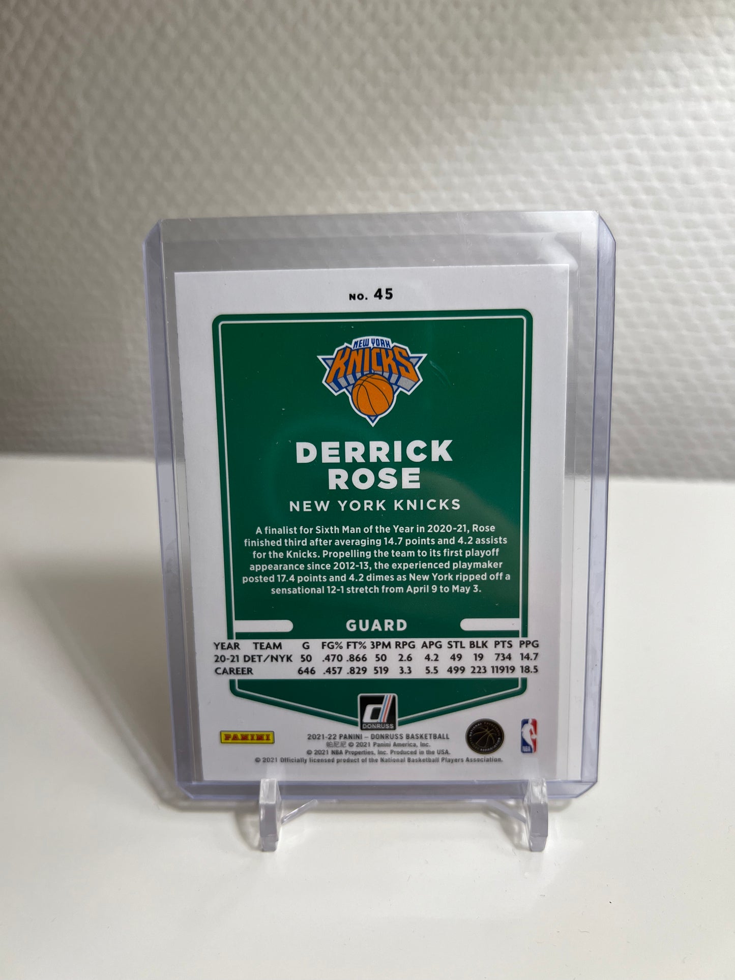 Donruss 21-22 - Derrick Rose Orange Laser - New York Knicks