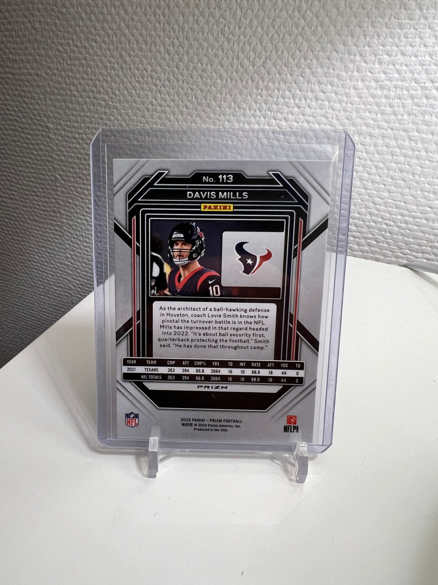Prizm 22 - Davis Mills Silver Holo - Houston Texans