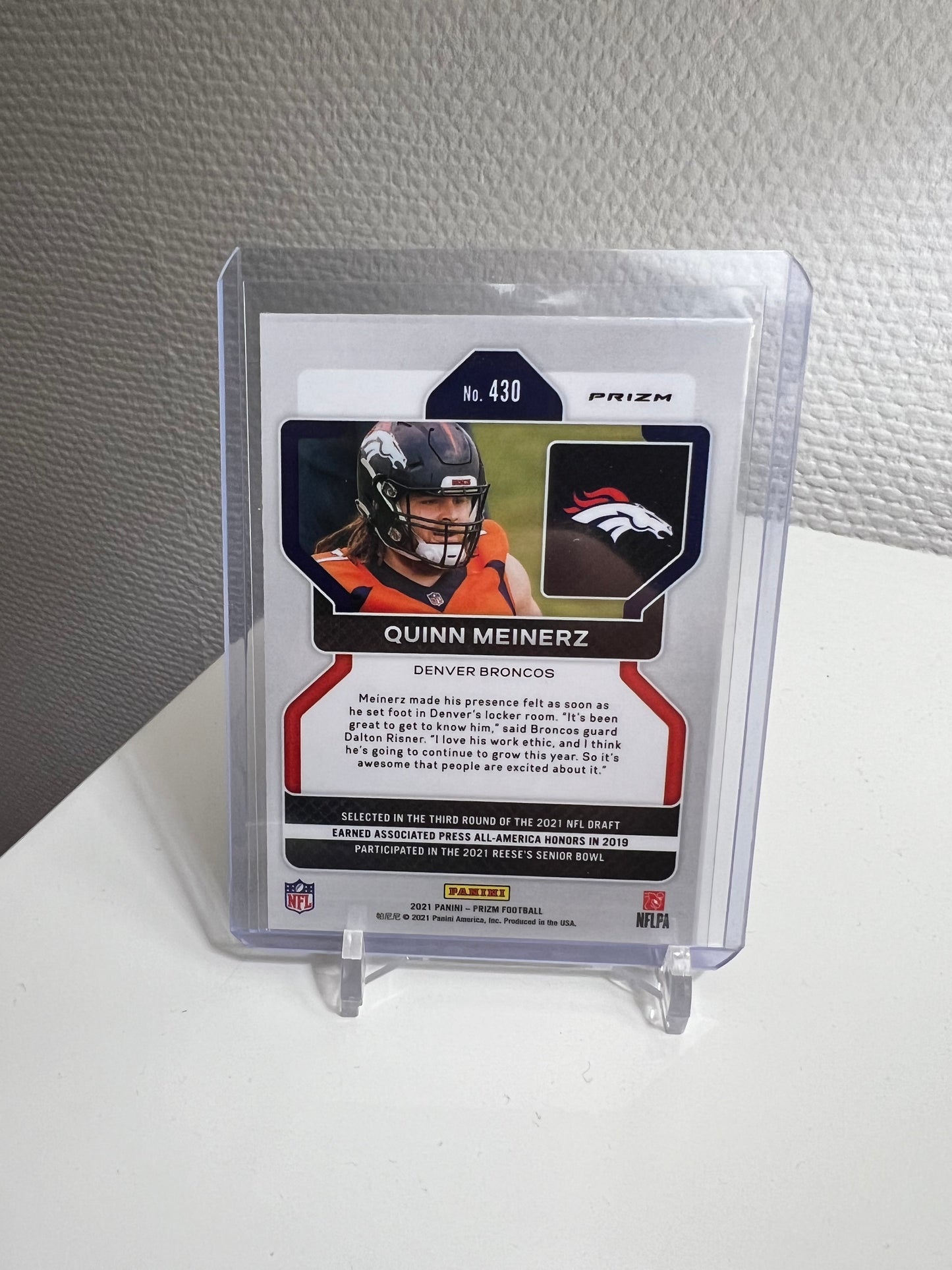 Prizm 21 - Quinn Meinerz Silver Holo RC Card - Denver Broncos