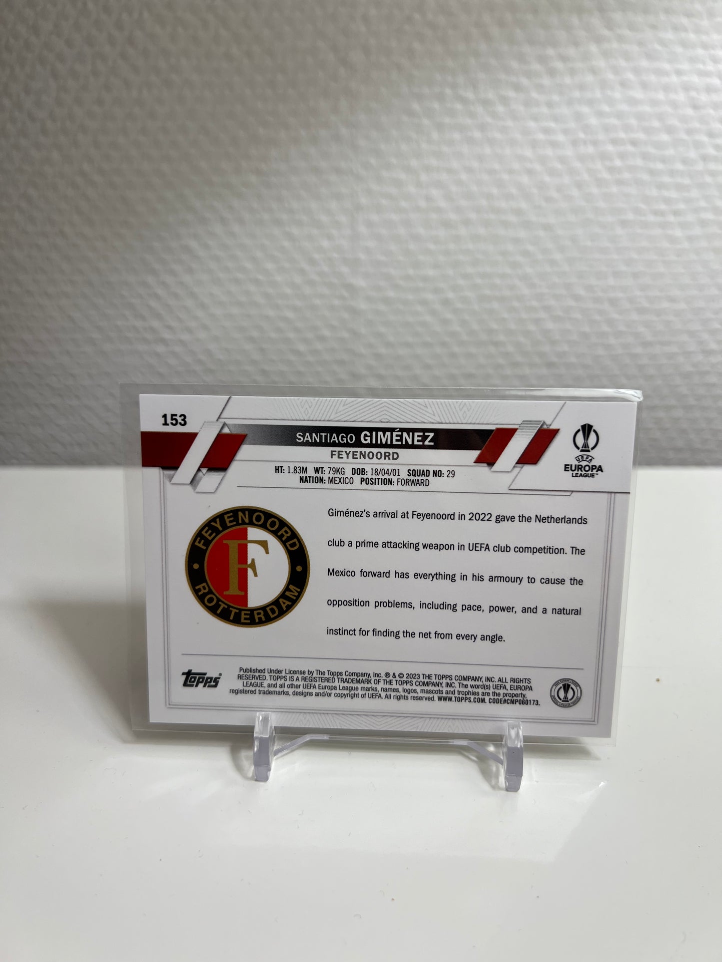 Chrome 22-23 - Santiago Gimenez RC Card - Feyenoord Rotterdam