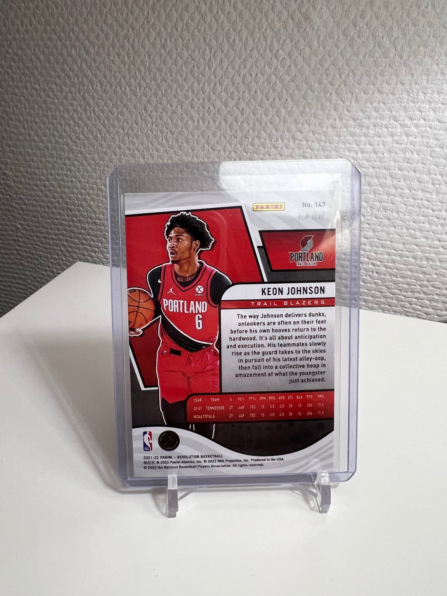 Revolution 21-22 - Keon Johnson New Year RC Card - Portland Trail Blazers