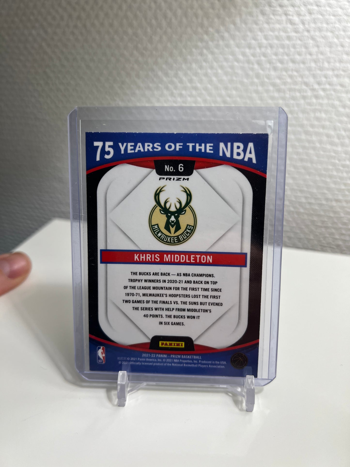 Prizm 21-22 - Khris Middleton 75 Years of the NBA - Milwaukee Bucks