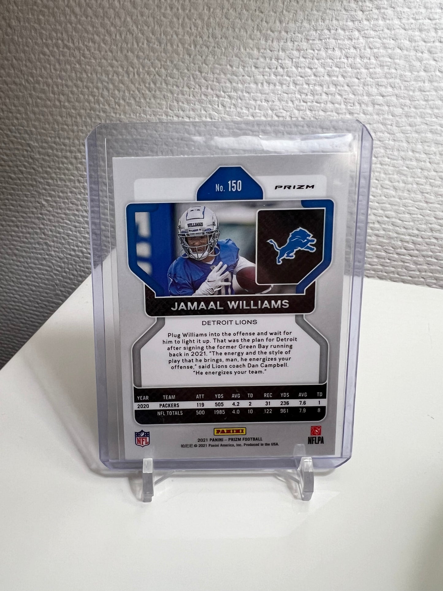 Prizm 21 - Jamaal Williams Silver Holo - Detroit Lions