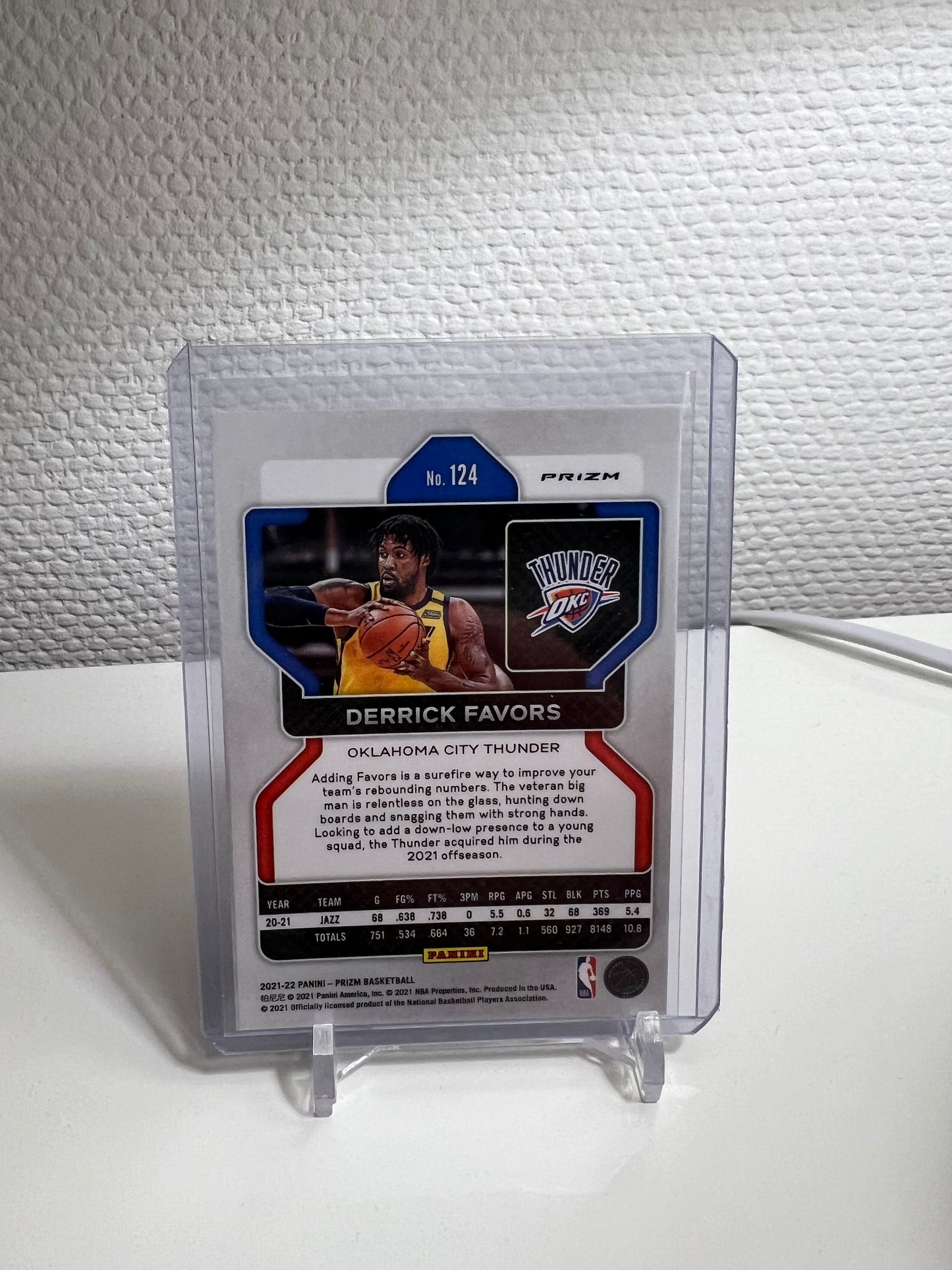 Prizm 21-22 - Derrick Favors Tri-Color - Oklahoma City Thunder