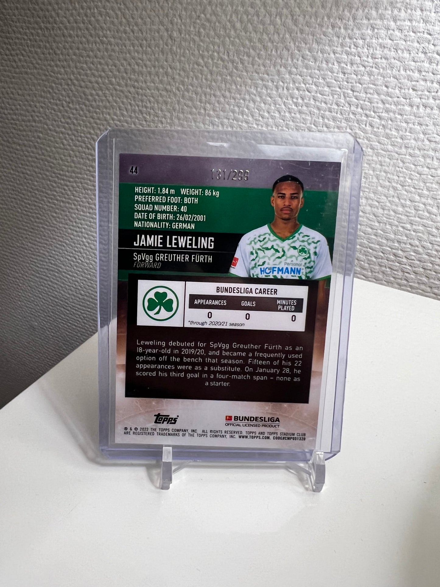 Stadium Club Chrome 21-22 - Jamie Leweling /299 Purple RC Card - SpVgg Greuther Fürth