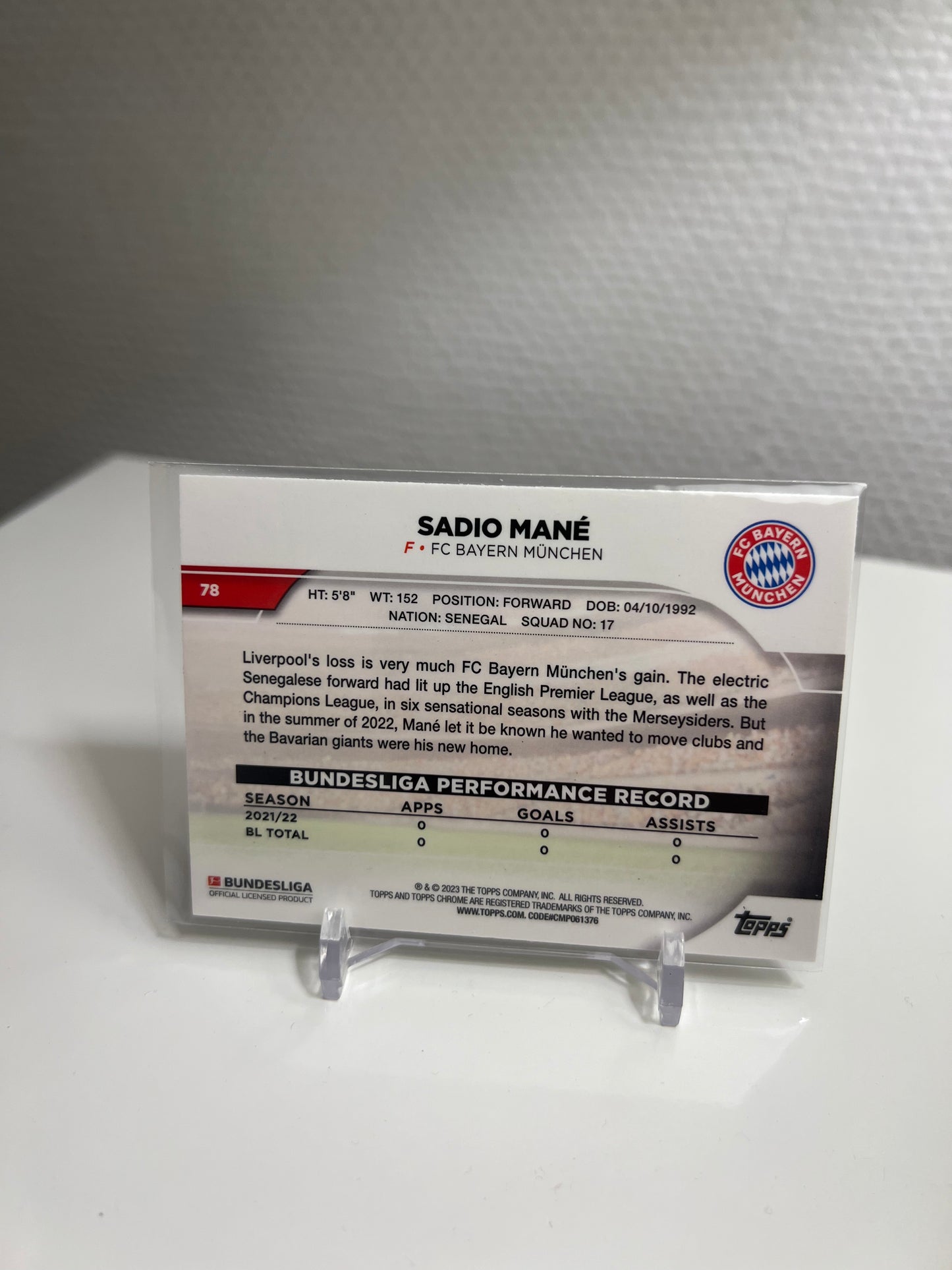 Chrome 22-23 - Sadio Mané - FC Bayern München