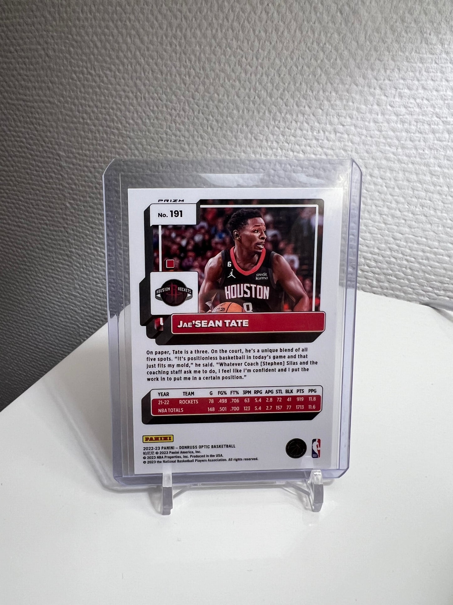 Donruss Optic 22-23 - Jea Sean Tate Hyper Pink Prizm - Houston Rockets