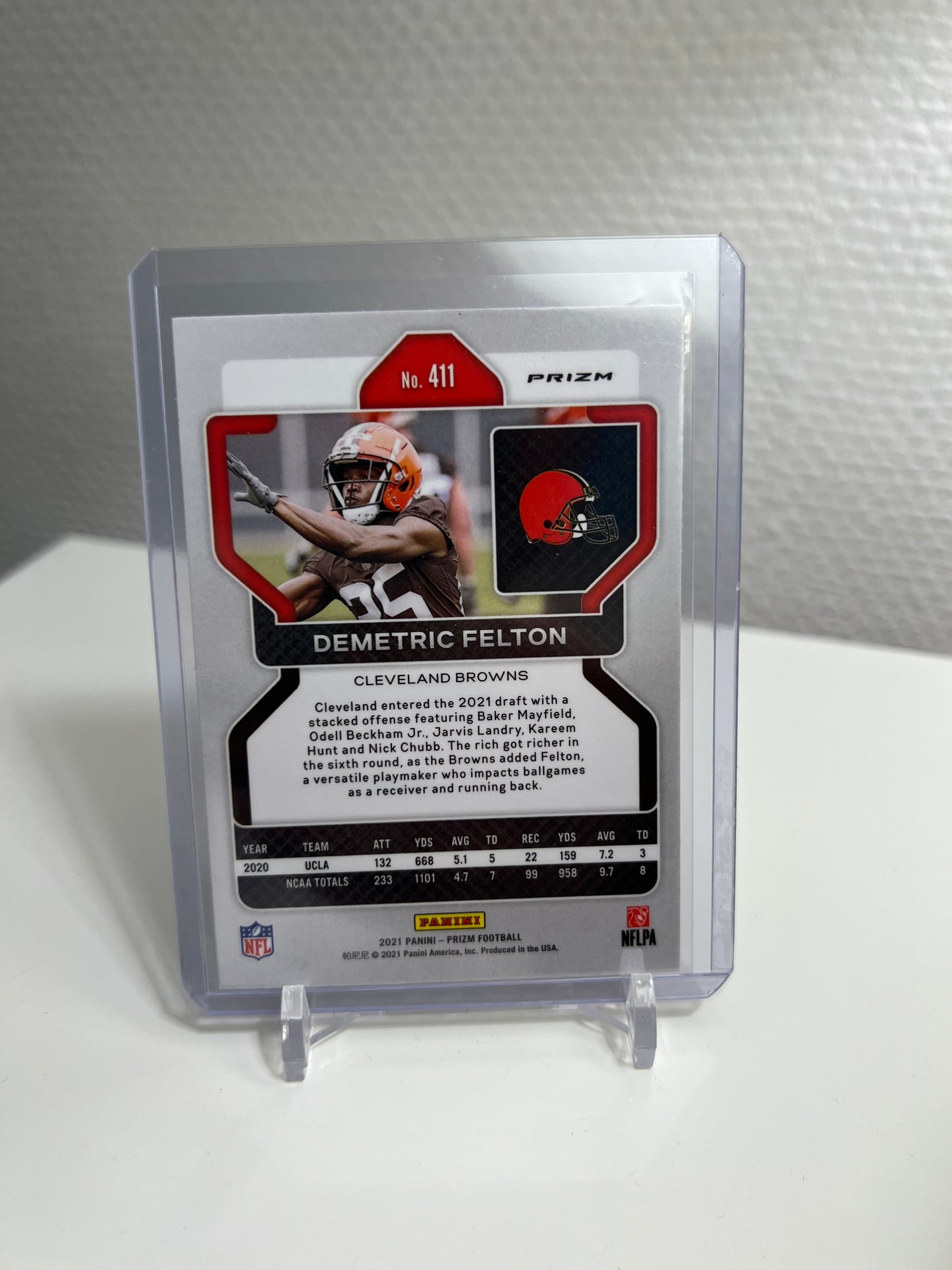 Panini Prizm 21 - Demetric Felton Tri-Color RC Card - Cleveland Browns