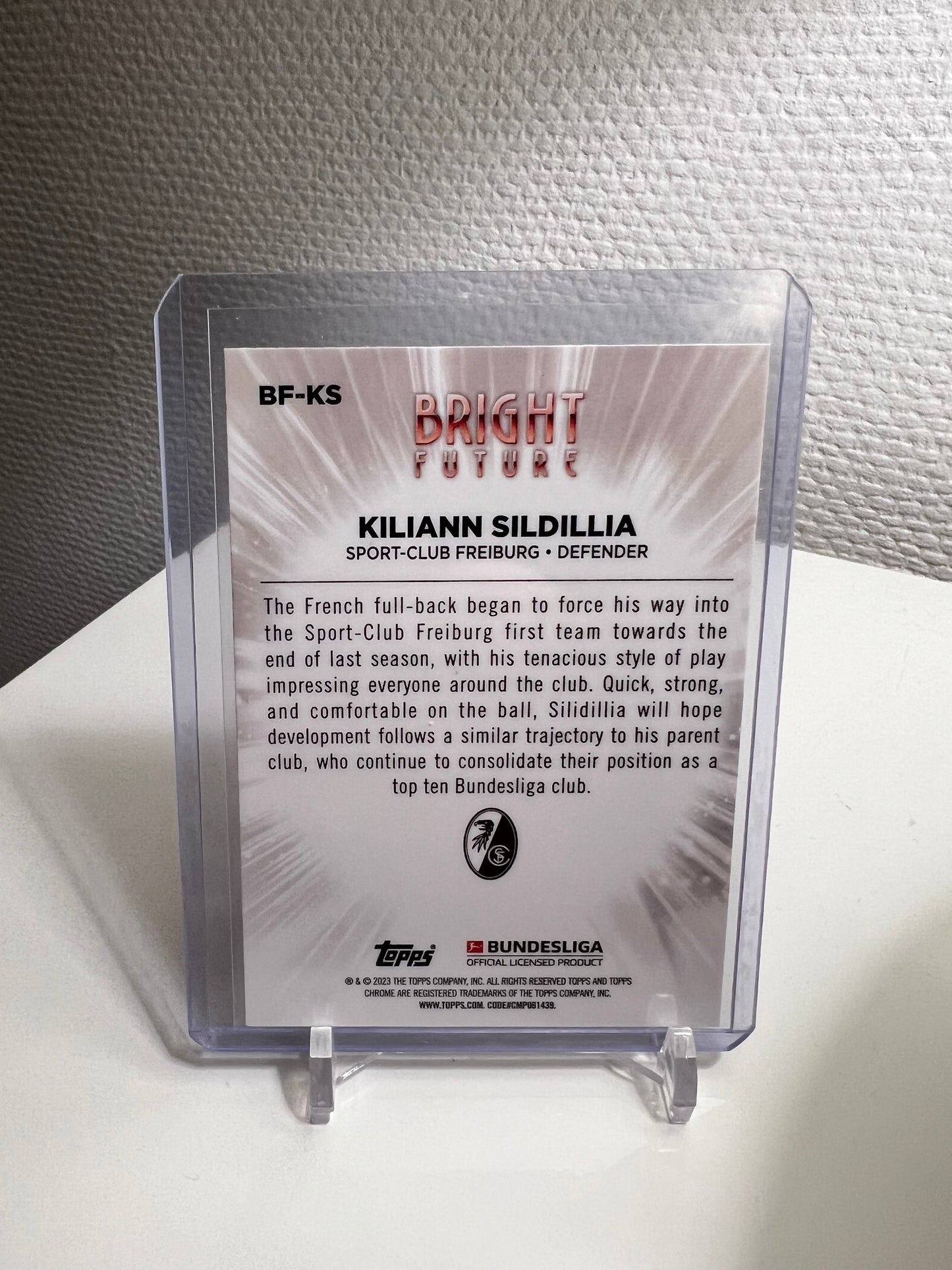 Chrome 22-23 - Kiliann Sildillia Bright Future RC Card - SC Freiburg #BF-KS