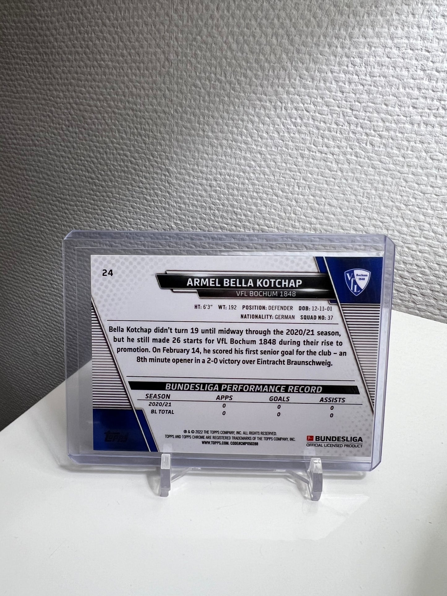Chrome Sapphire 21-22 - Armel Bella Kotchap RC Card - VfL Bochum