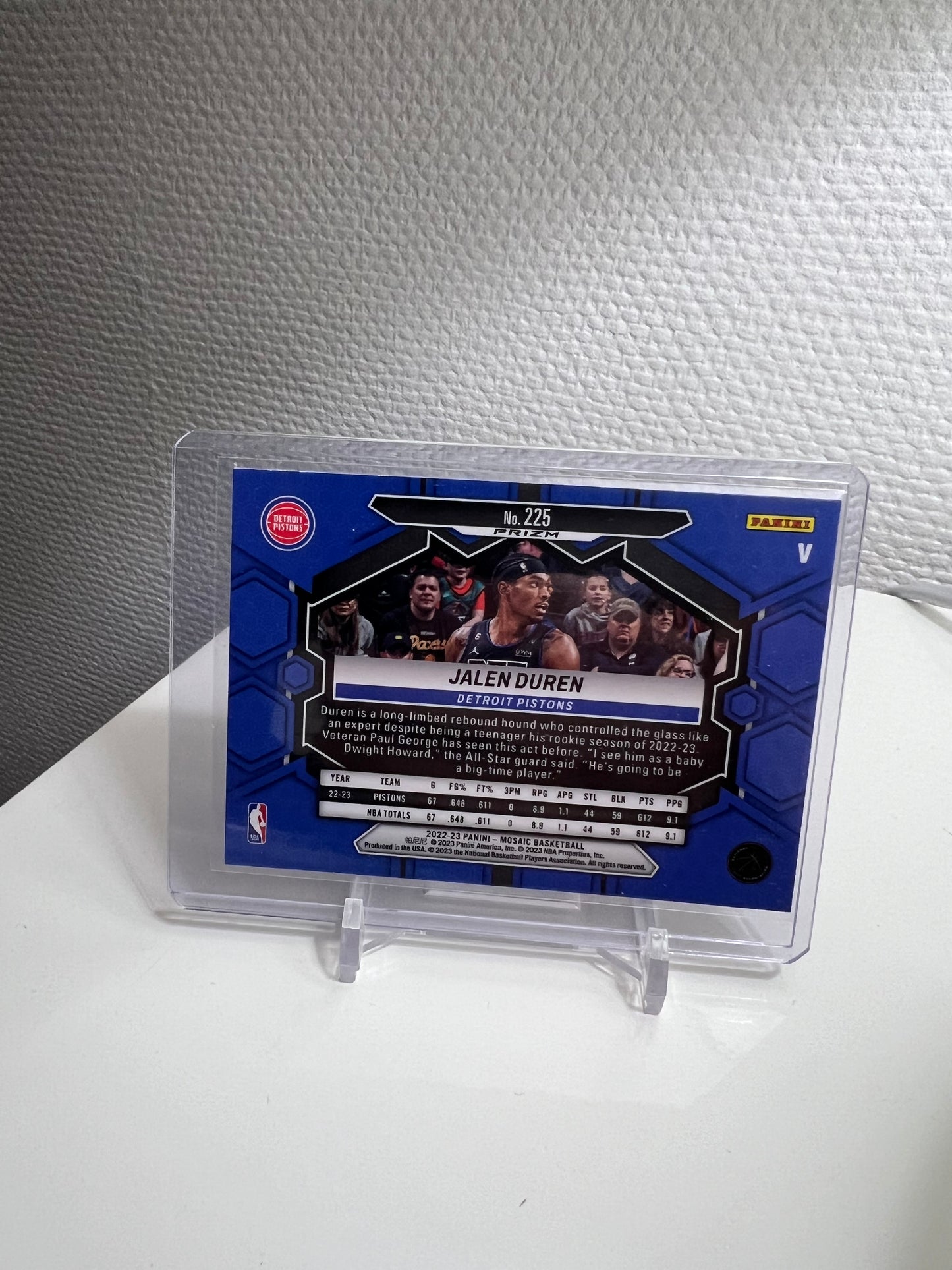 Mosaic 22-23 - Jalen Duren Silver Disco Prizm RC Card - Detroit Pistons