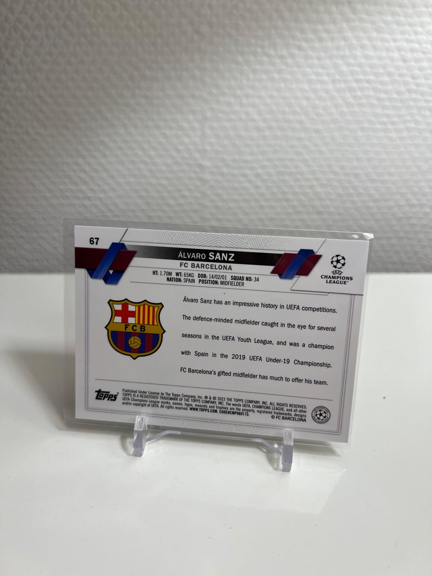 Chrome 22-23 - Alvaro Sanz RC Card - FC Barcelona