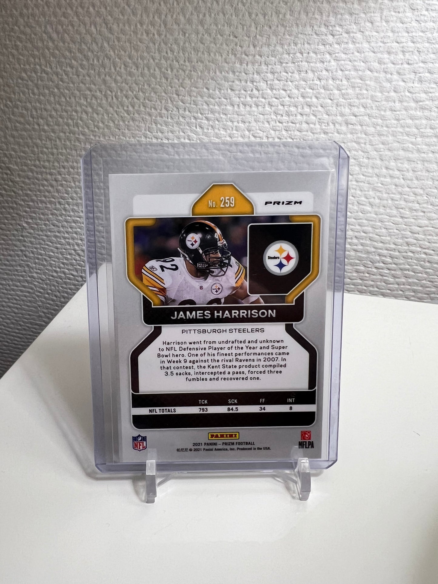 Prizm 21 - James Harrison Silver Holo - Pittsburgh Steelers