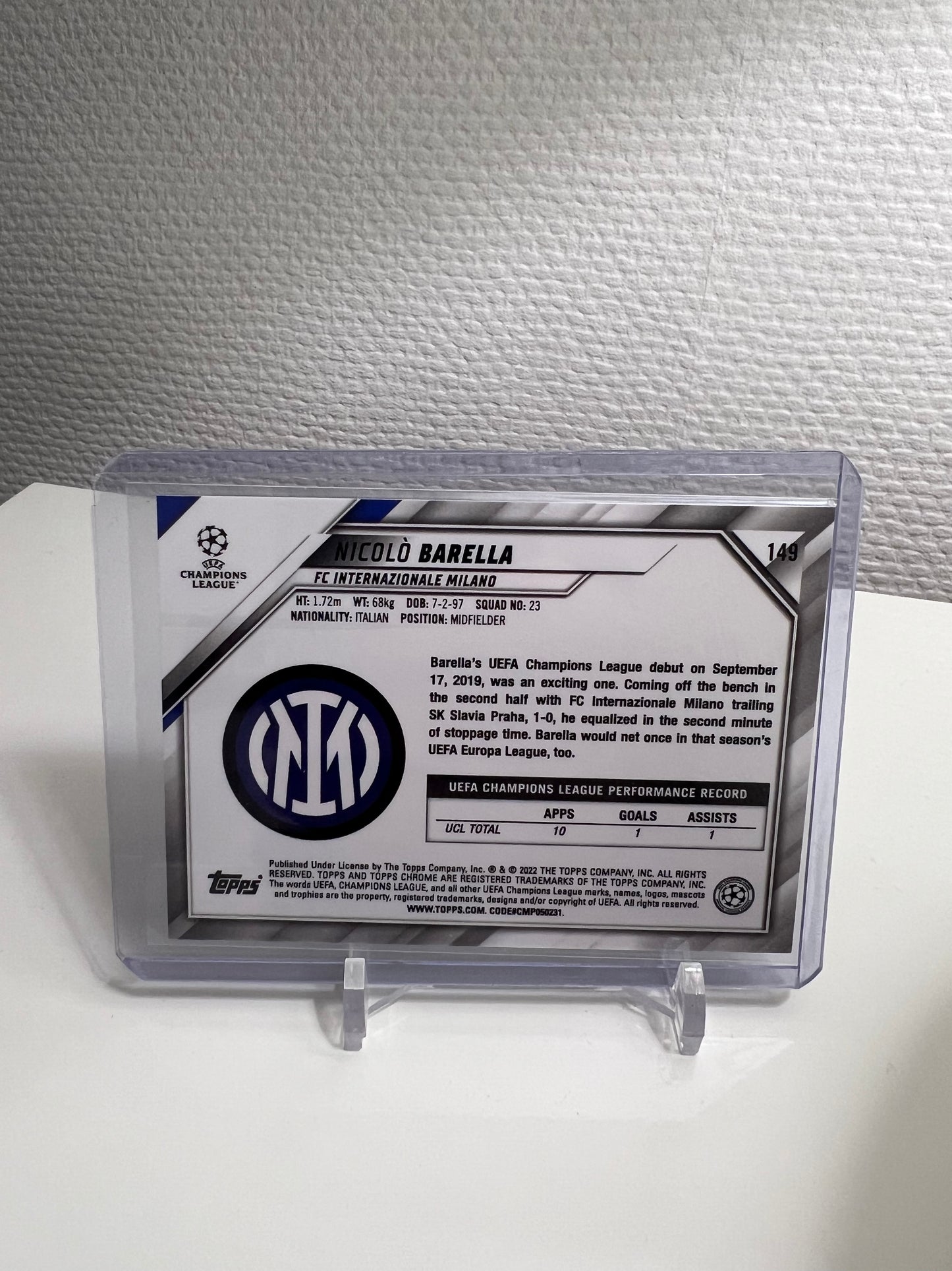 Chrome 21-22 - Nicolo Barella Ray Wave - Inter Mailand