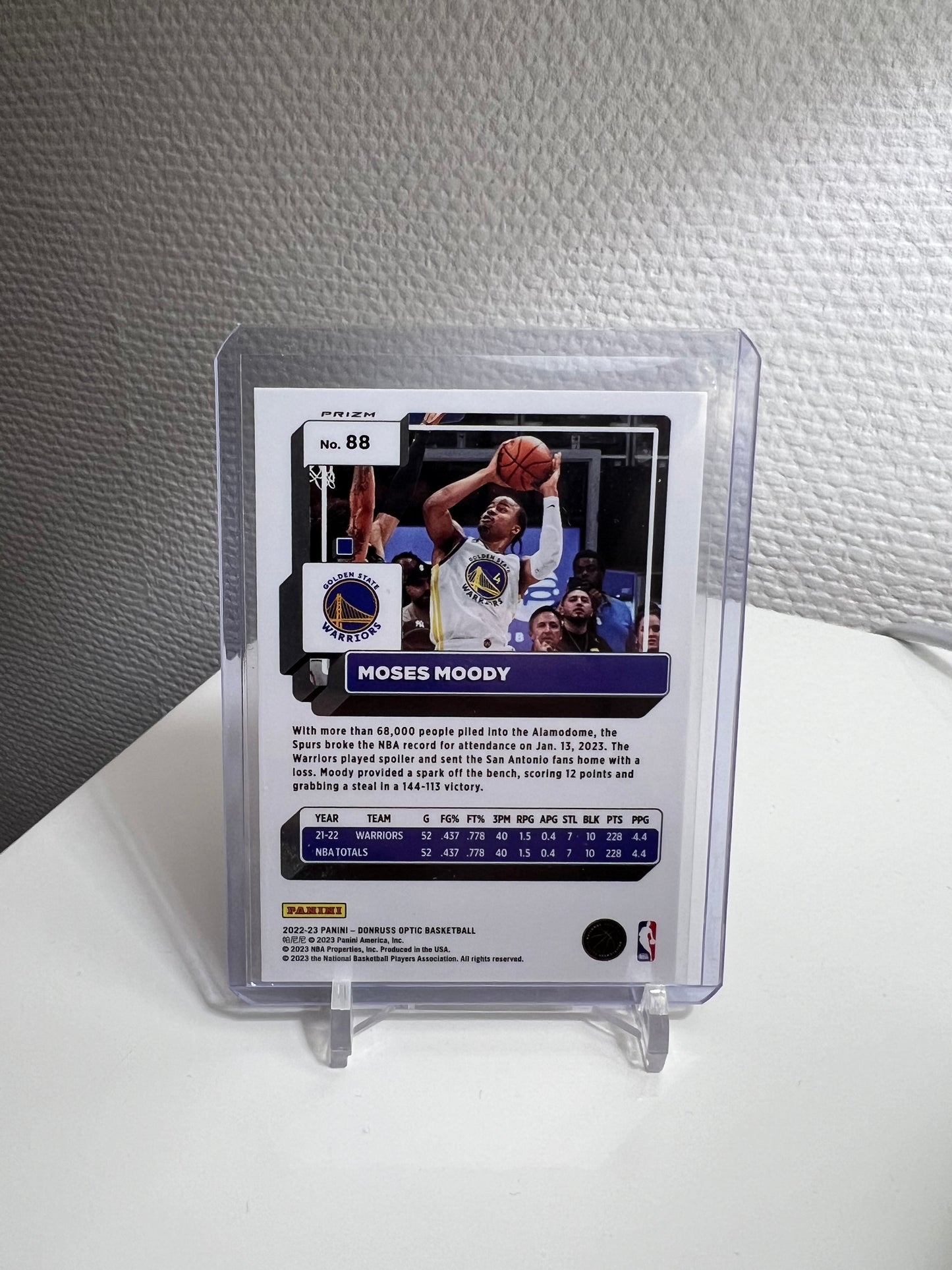 Donruss Optic 22-23 - Moses Moody Hyper Pink Prizm - Golden State Warriors