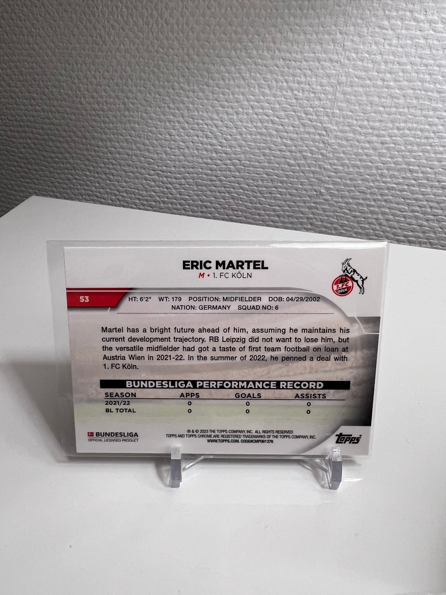 Chrome 22-23 - Eric Martel RC Card - 1. FC Köln