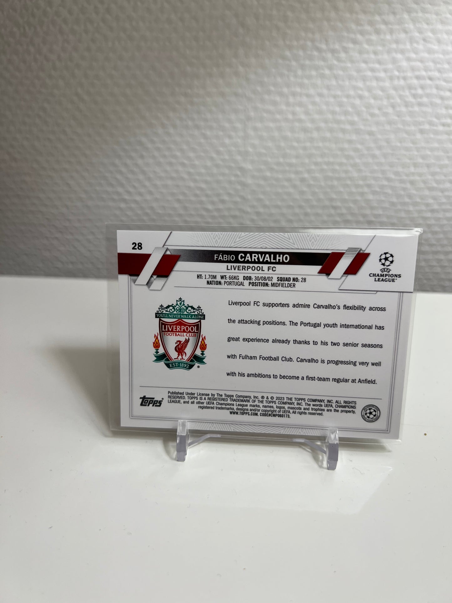 Chrome 22-23 - Fabio Carvalho RC Card - FC Liverpool