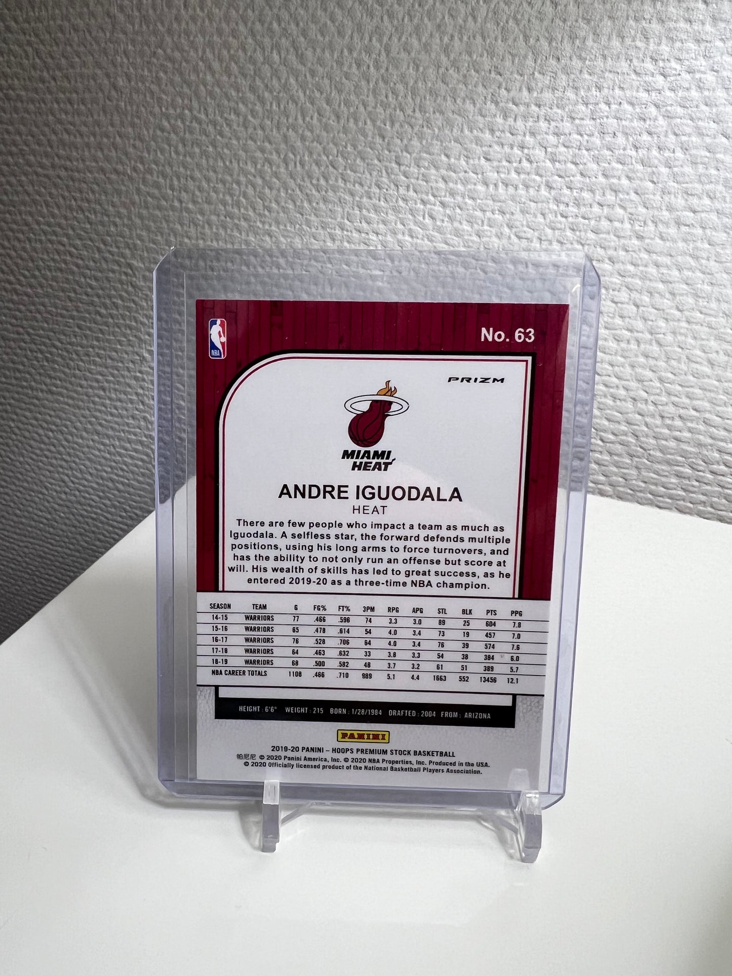 Hoops Premium Stock 19-20 - Andre Iguodala Silver Mojo Prizm - Miami Heat