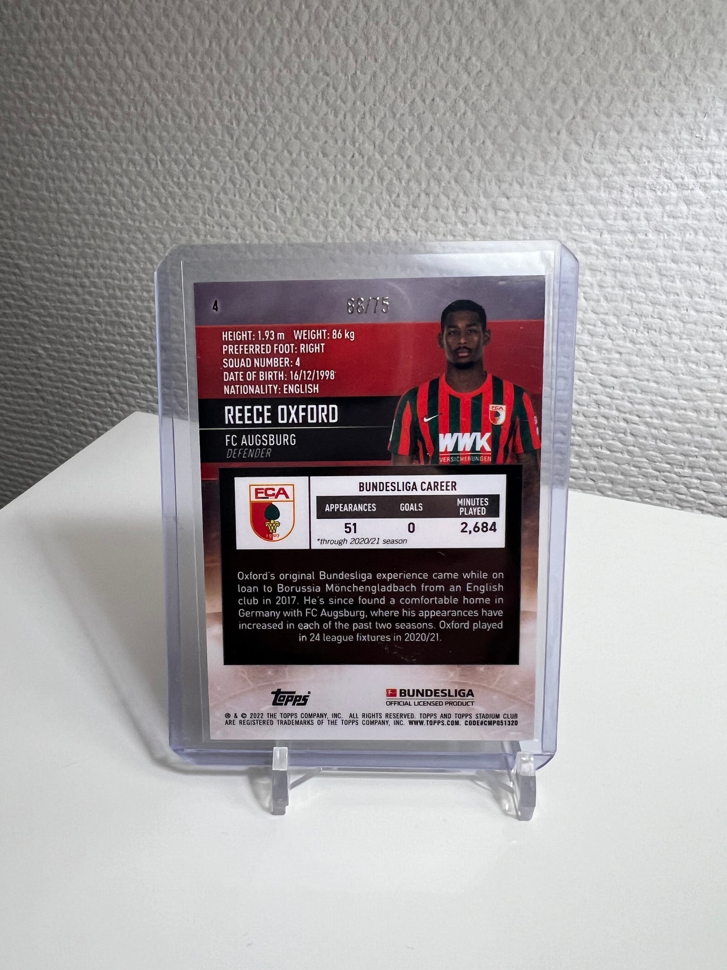 Stadium Club Chrome 21-22 - Reece Oxford /75 Green/Yellow Electric - SC Freiburg