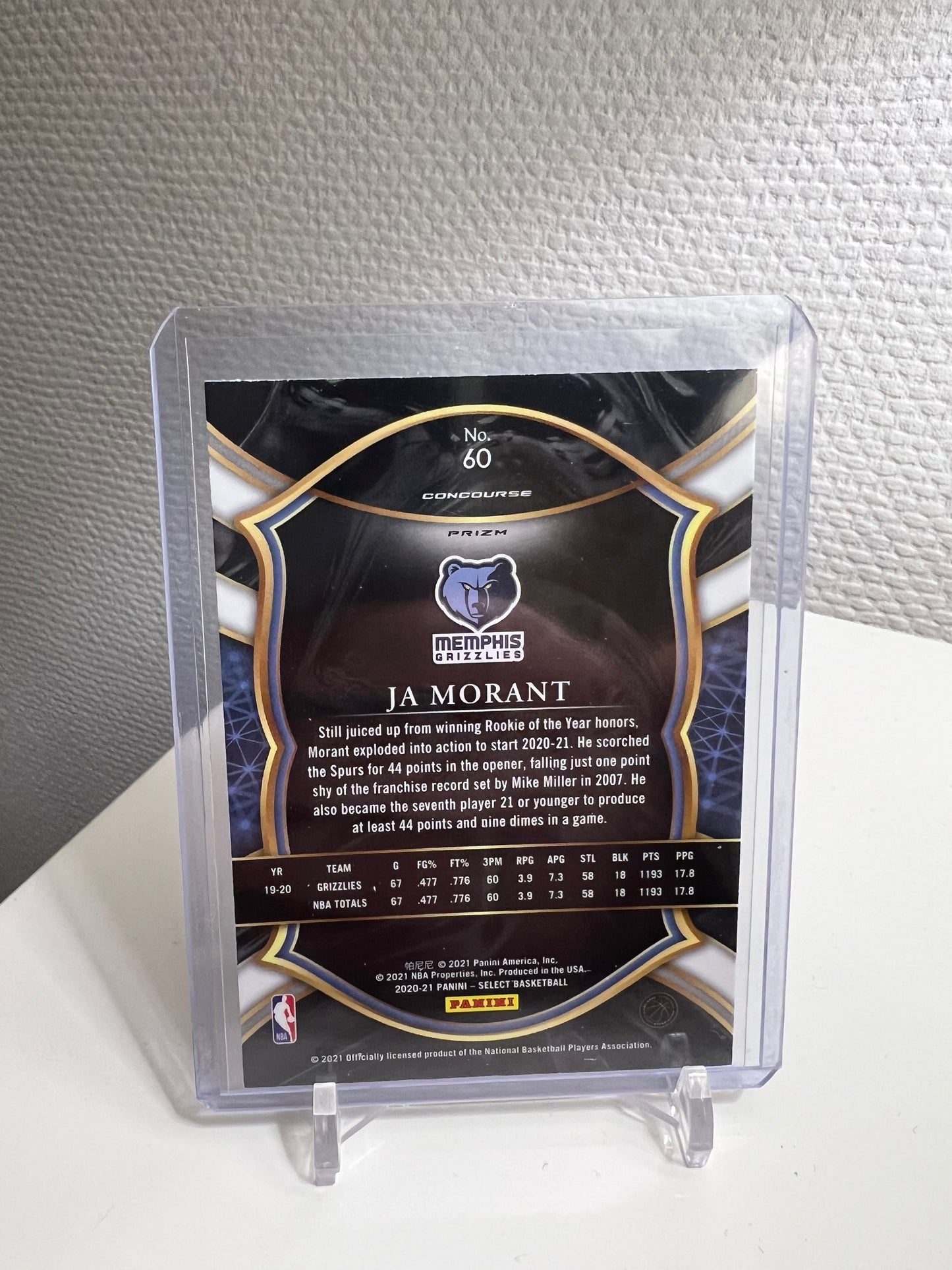 Select Blue 20-21 - Ja Morant Prizm - Memphis Grizzlies