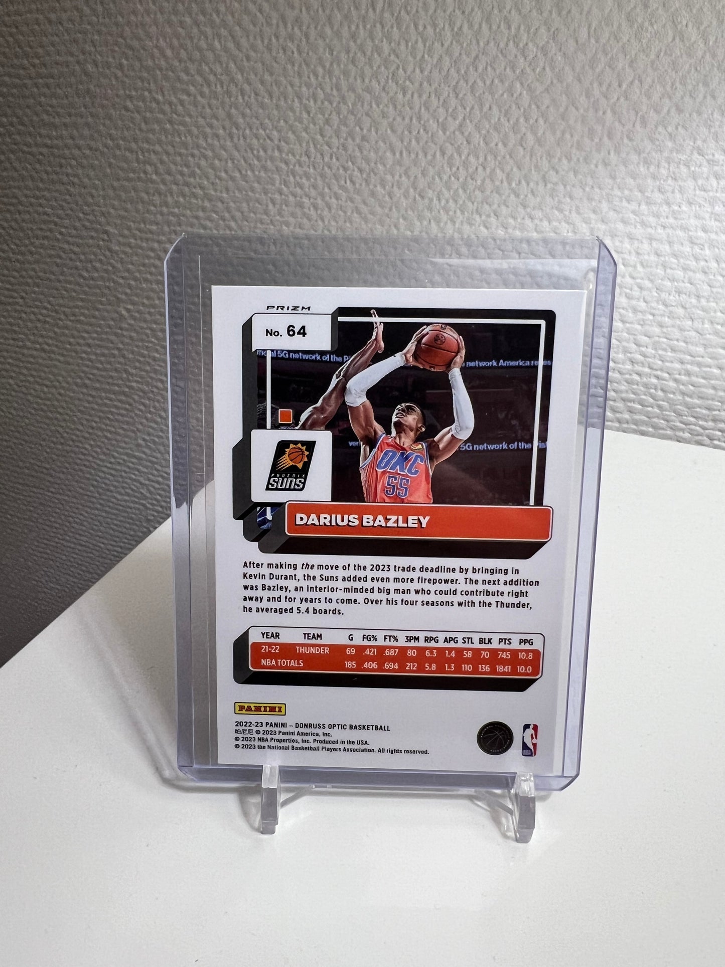 Donruss Optic 22-23 - Darius Bazley Hyper Pink Prizm - Phoenix Suns