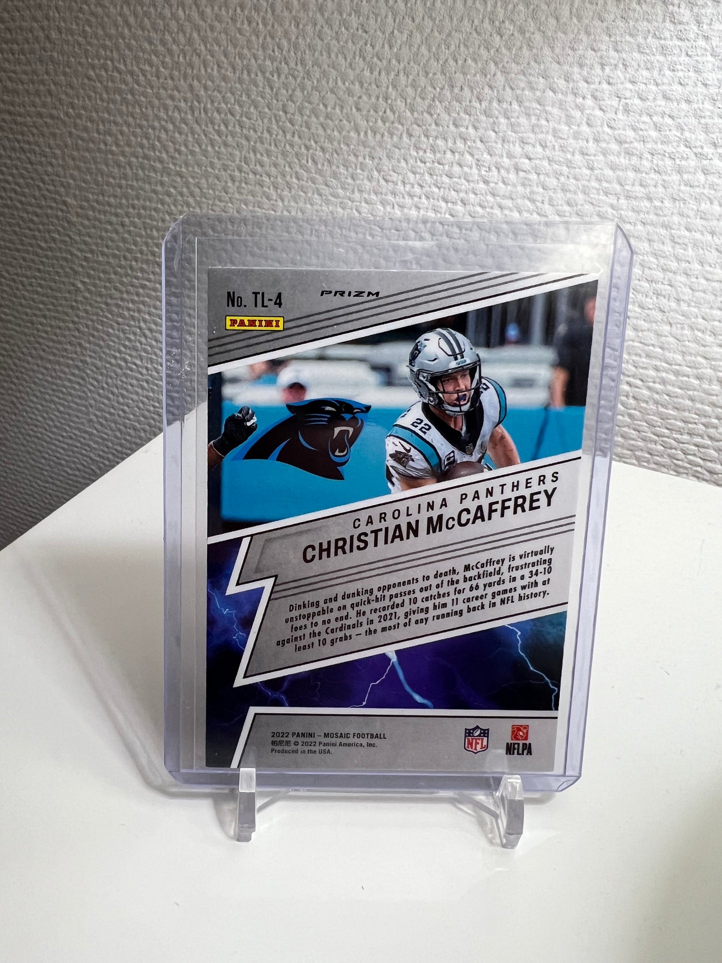 Mosaic 22 - Christian McCaffrey Thunder Lane Red Prizm - Carolina Panthers #TL-4