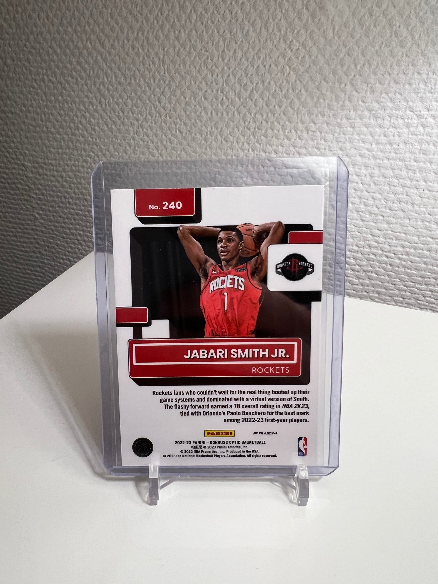 Donruss Optic 22-23 - Jabari Smith Jr. Hyper Pink Prizm Rated Rookie - Houston Rockets