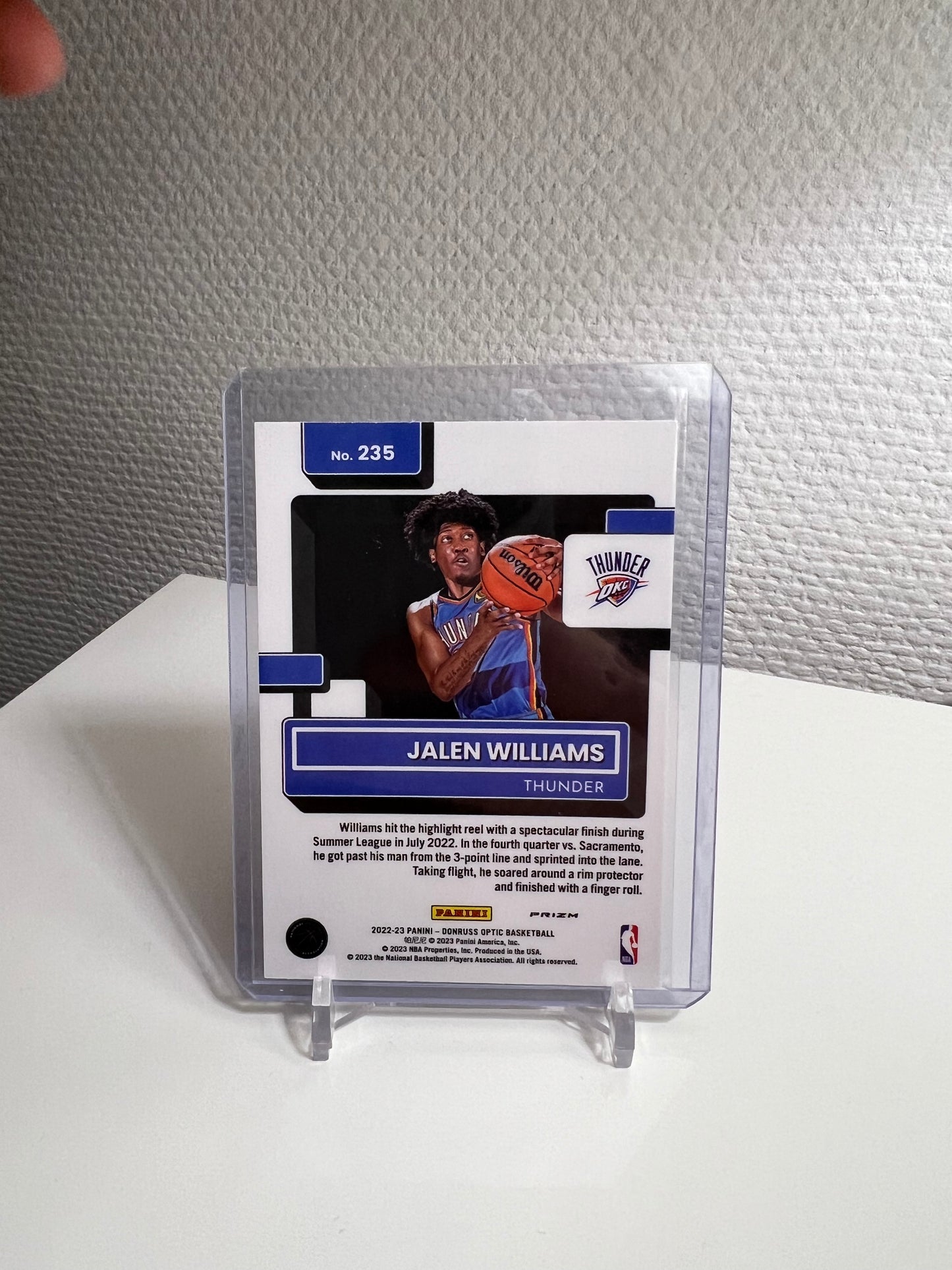 Donruss Optic 22-23 - Jalen Williams Hyper Pink Prizm Rated Rookie - Oklahoma City Thunder