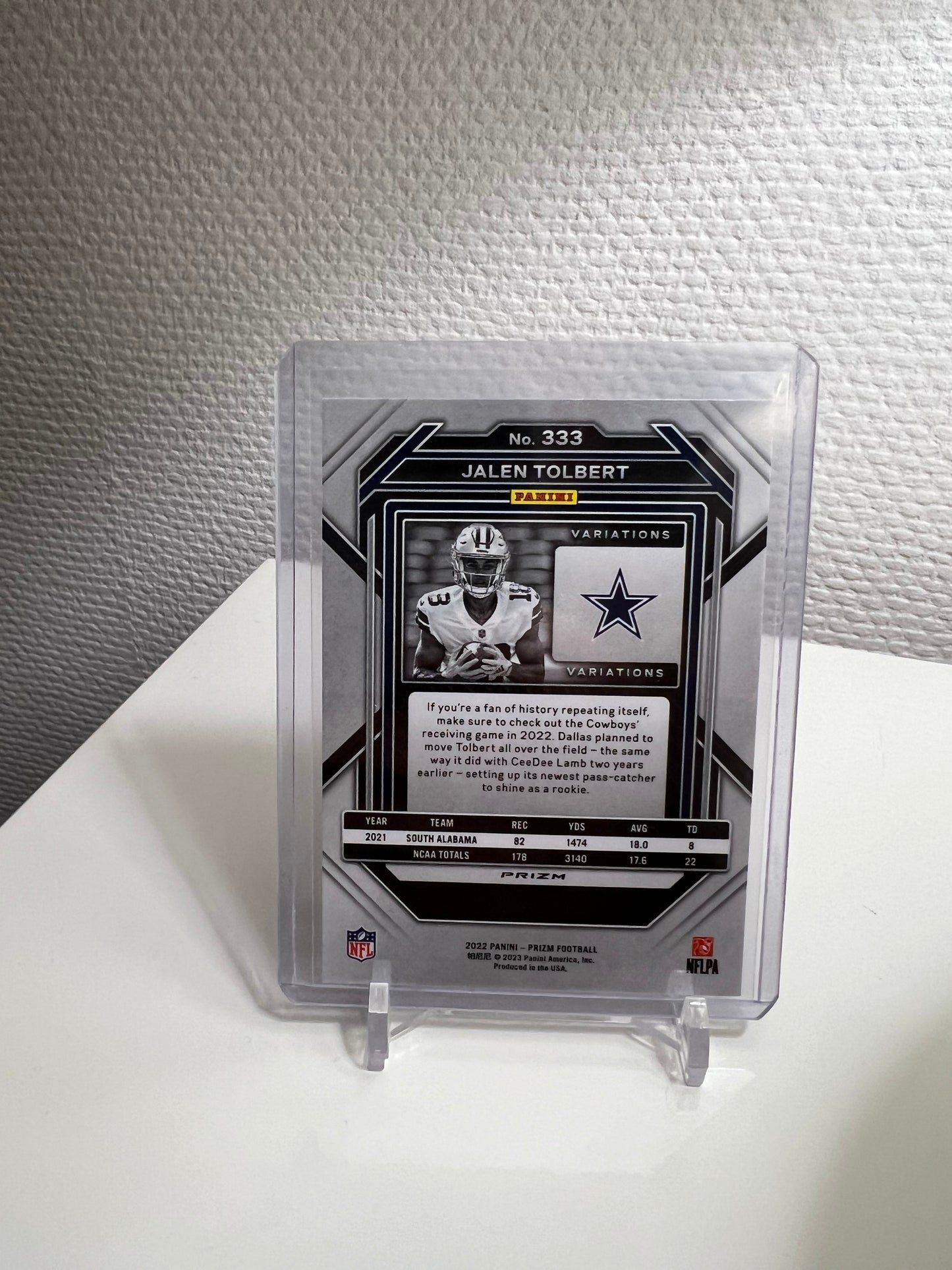 Prizm 22 - Jalen Tolbert Silver RC Card Variations - Dallas Cowboys