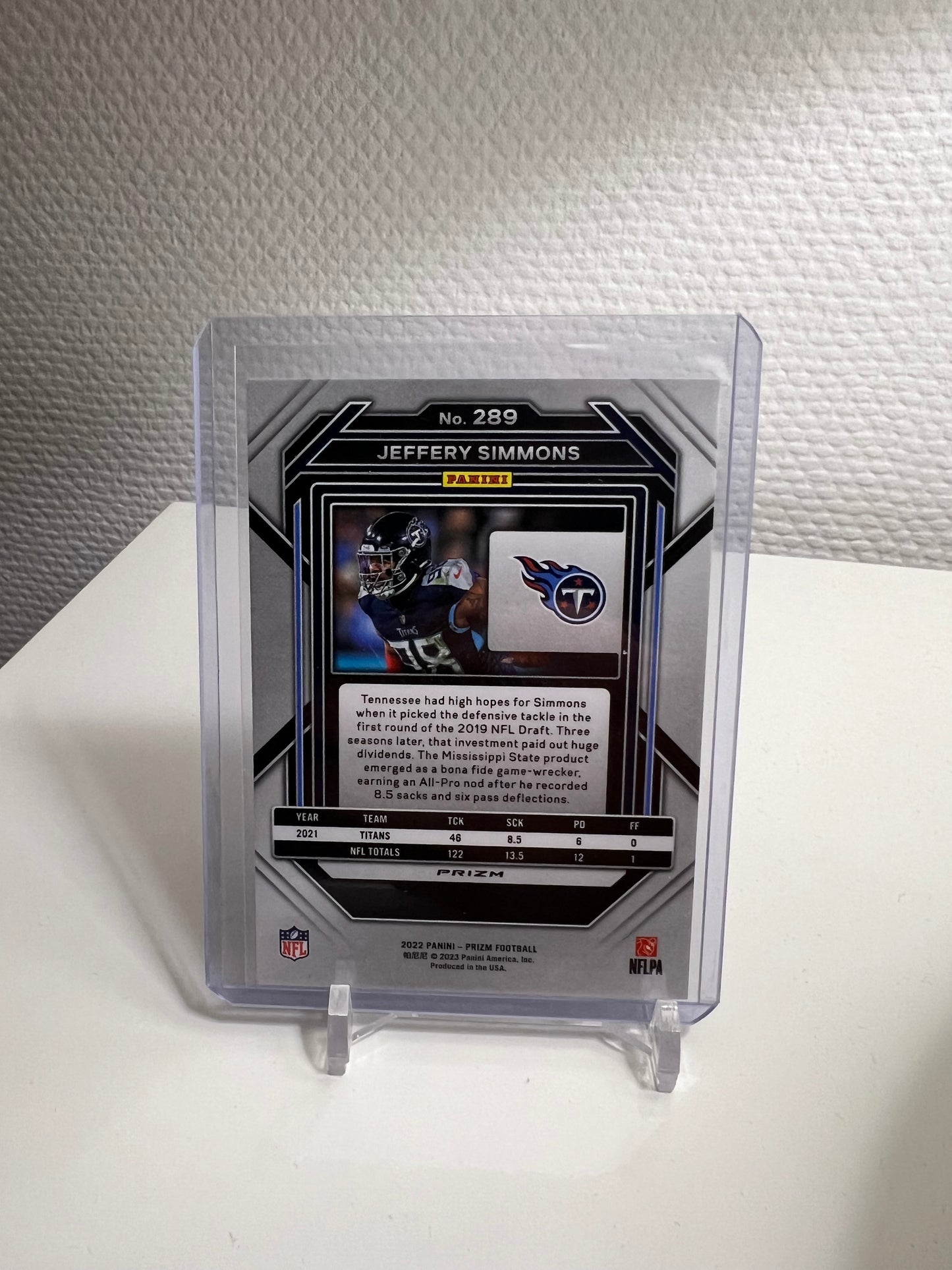 Prizm 22 - Jeffrey Simmons Silver Holo - Tennessee Titans