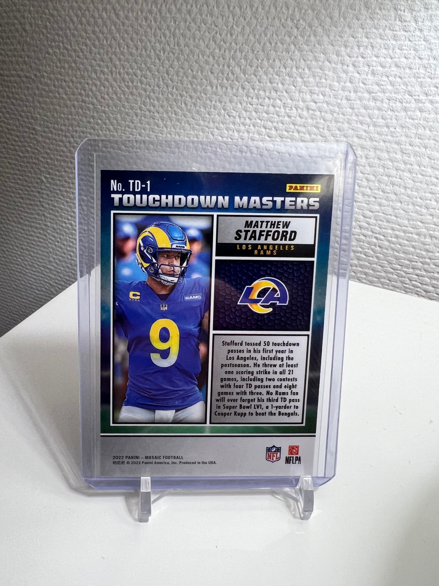 Mosaic 22 - Matthews Stafford Touchdown Masters - Los Angeles Rams #TD-1