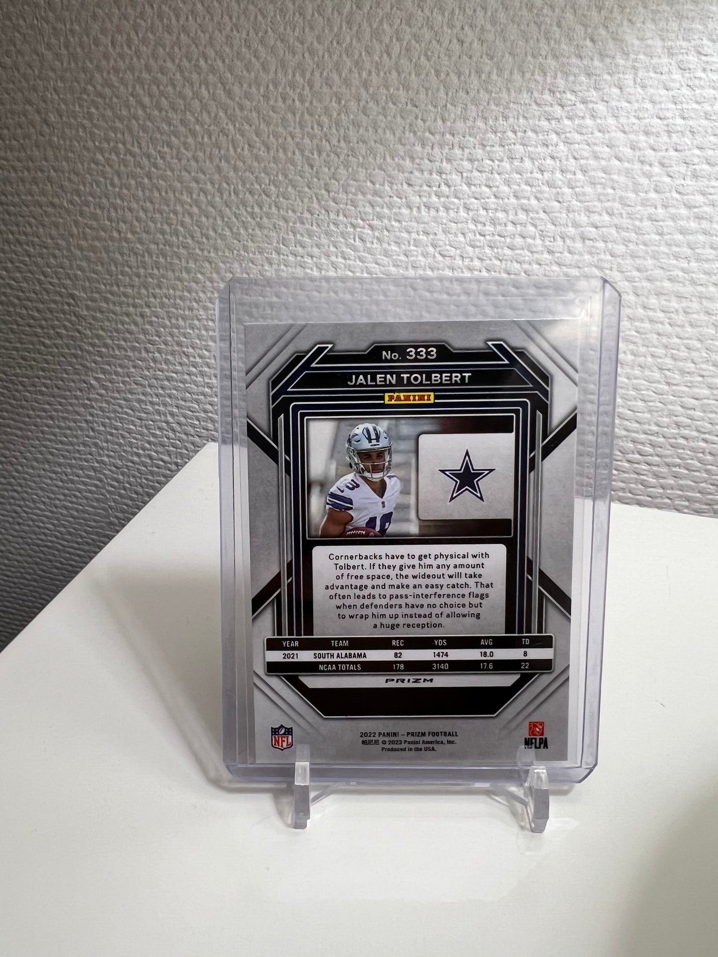 Prizm 22 - Jalen Tolbert Silver RC Card - Dallas Cowboys