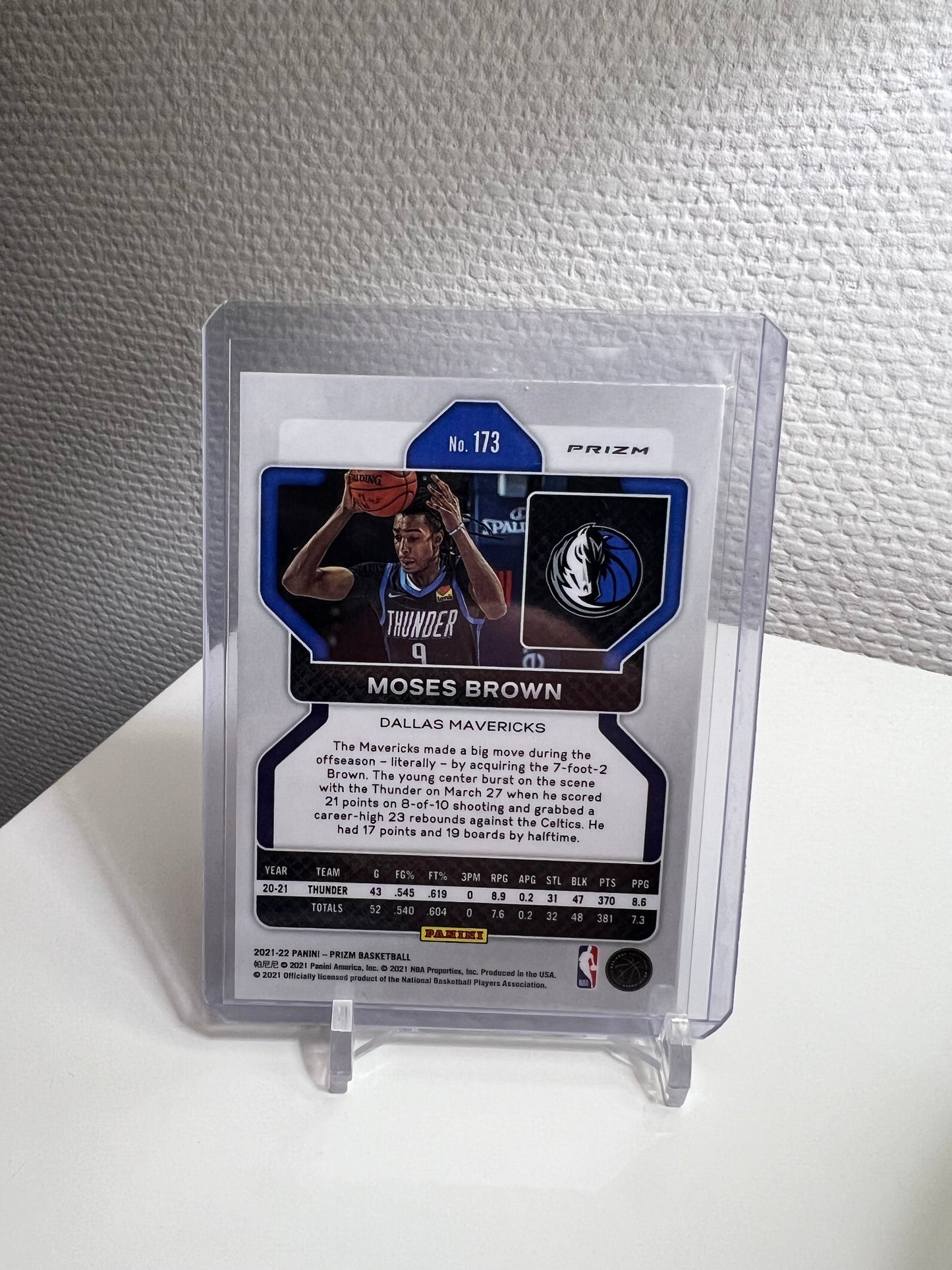 Prizm 21-22 - Moses Brown Tri-Color - Dallas Mavericks
