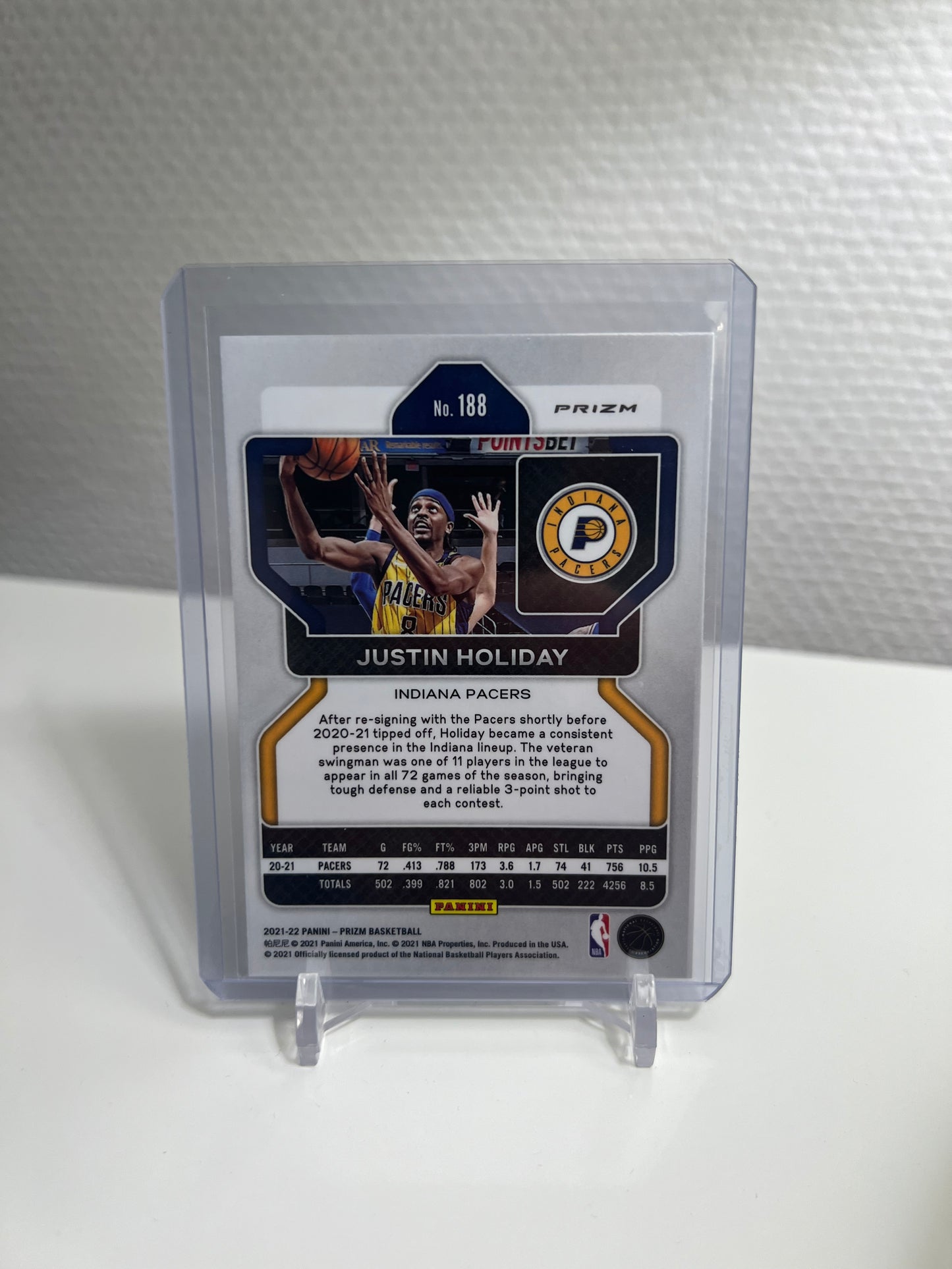 Prizm 21-22 - Justin Holiday Silver Holo - Indiana Pacers