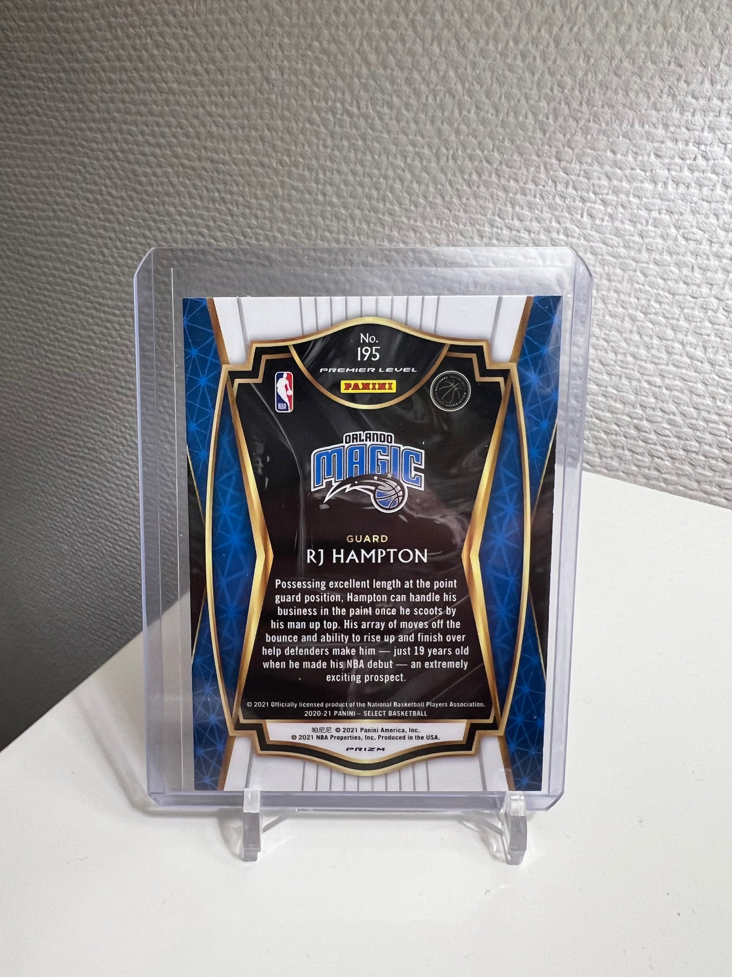 Select 20-21 - RJ Hampton Prizm RC Card Tri-Color Shimmer - Orlando Magic
