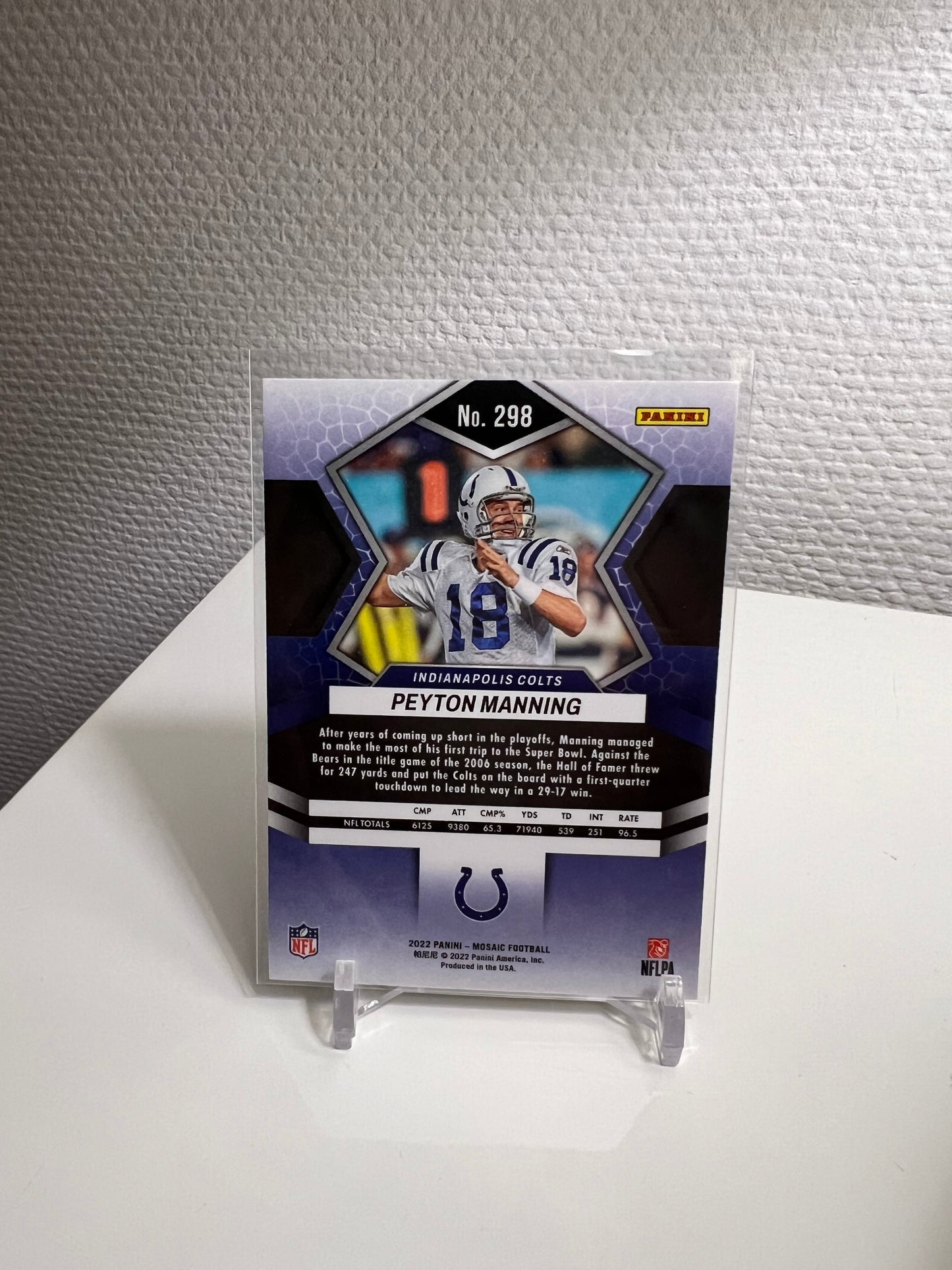 Mosaic 22 - Peyton Manning Super Bowl XLI MVP - Indianapolis Colts