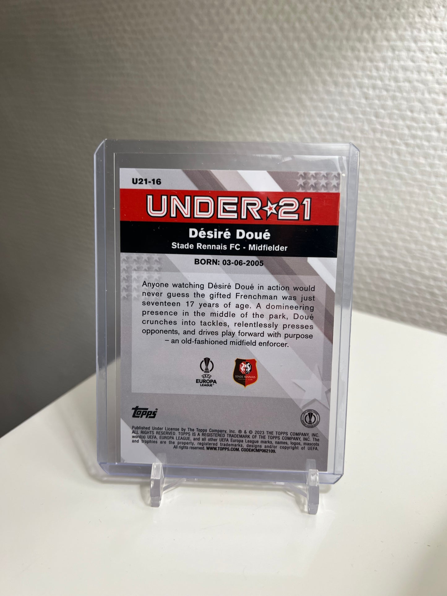 Merlin Chrome 22-23 - Desire Doue Under 21 RC Card - Stade Rennais #U21-16