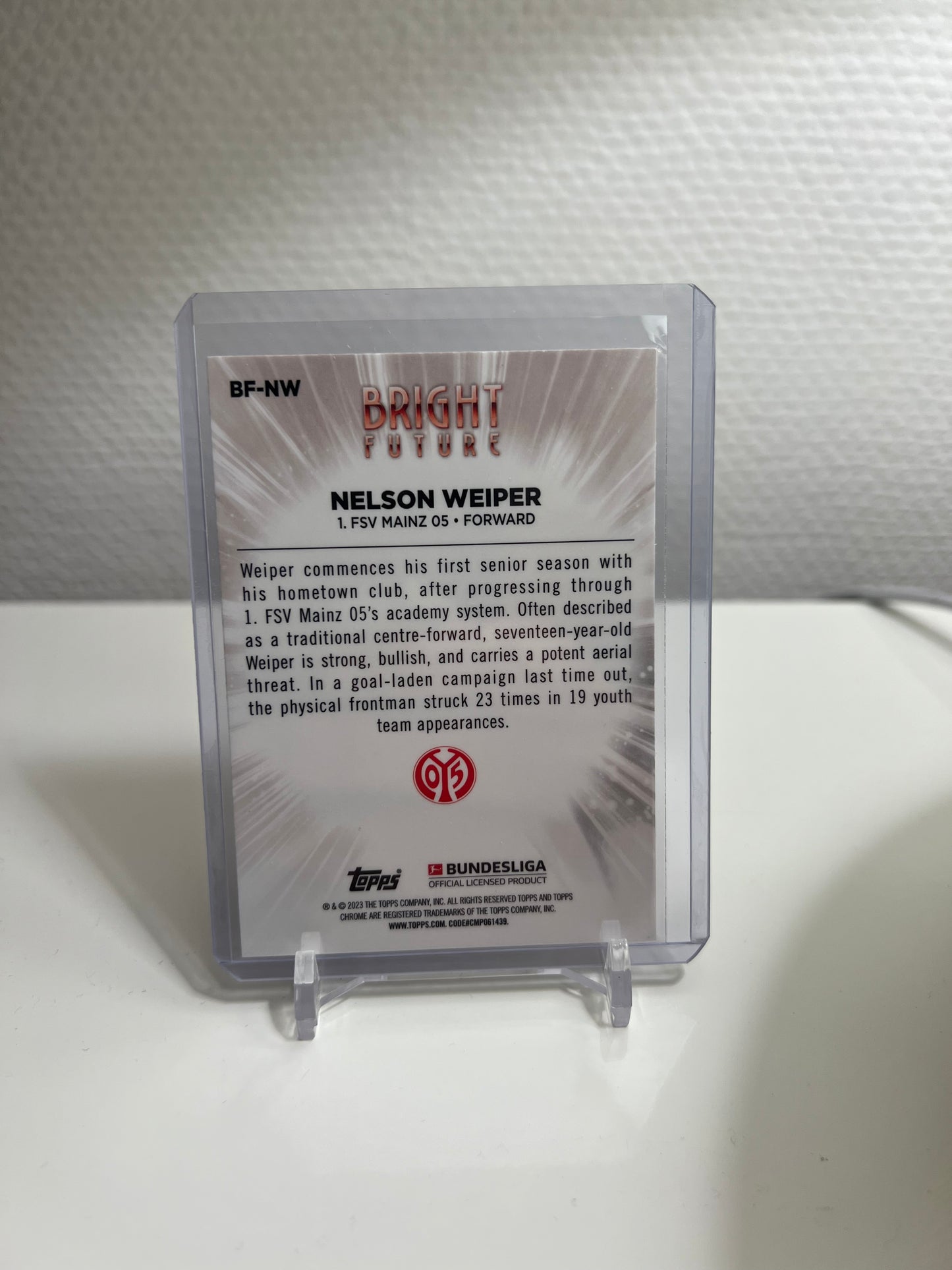Chrome 22-23 - Nelson Weiper Bright Future RC Card - FSV Mainz 05