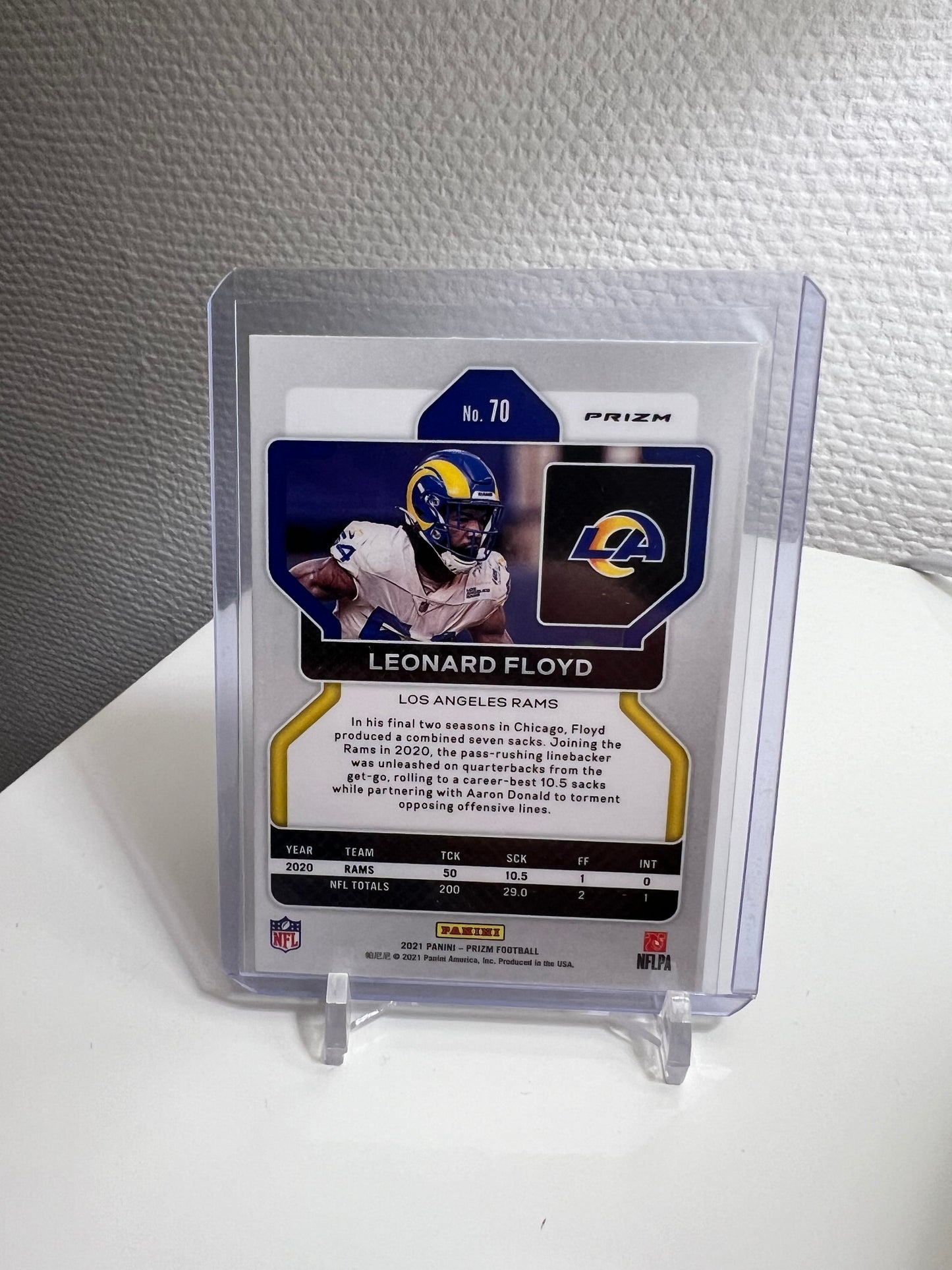 Prizm 21 - Leonard Floyd Silver Holo - Los Angeles Rams