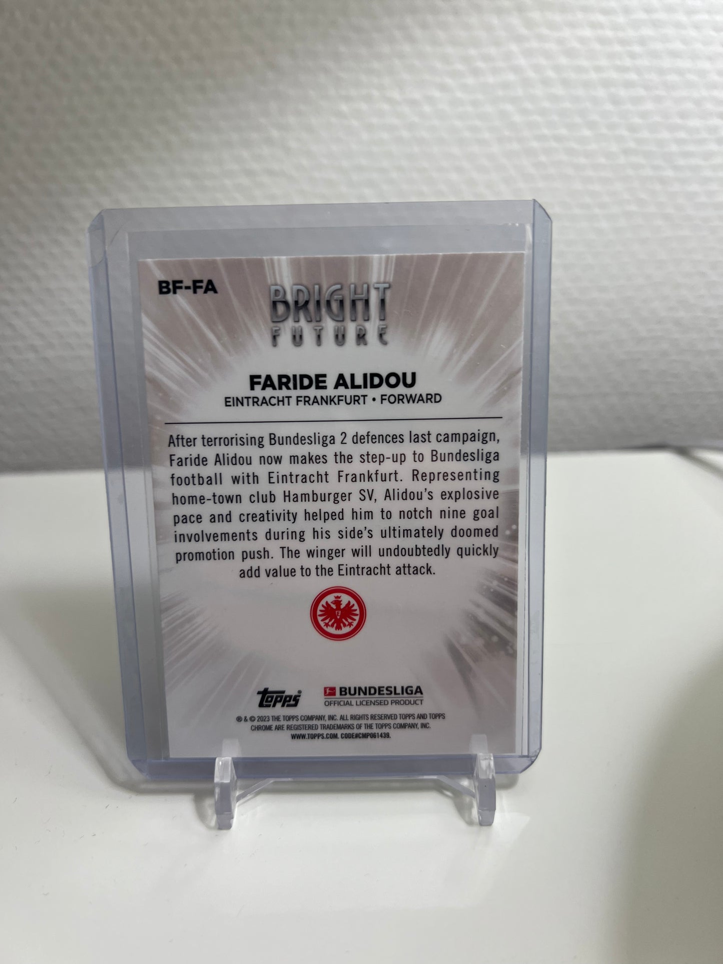 Chrome 22-23 - Faride Alidou Bright Future RC Card - Eintracht Frankfurt