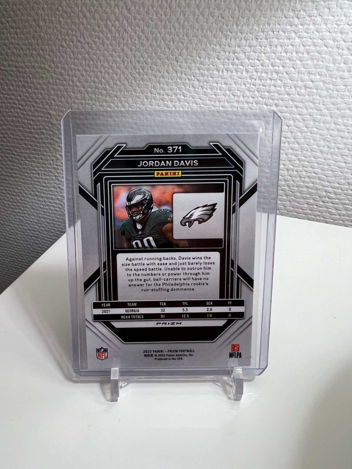Prizm 22 - Jordan Davis Green RC Card - Philadelphia Eagles