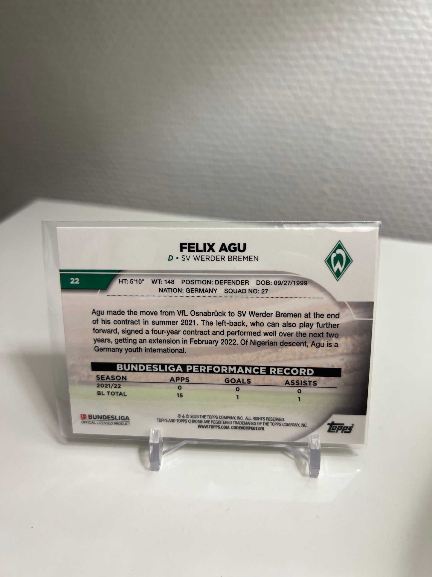 Chrome 22-23 - Felix Agu - SV Werder Bremen