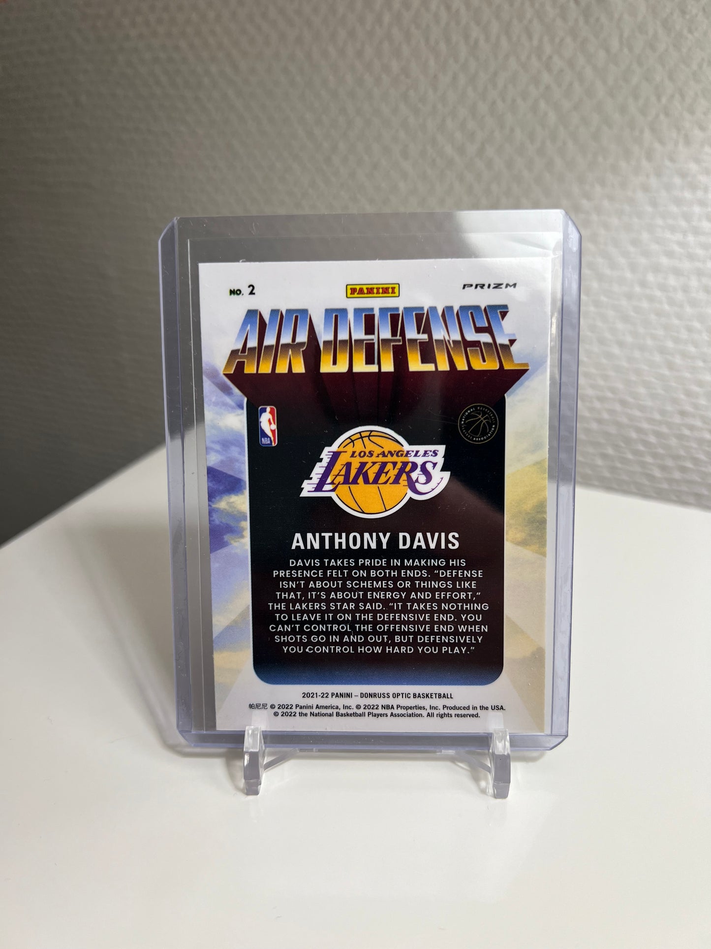 Donruss Optic 21-22 - Anthony Davis Air Defense Prizm - Los Angeles Lakers