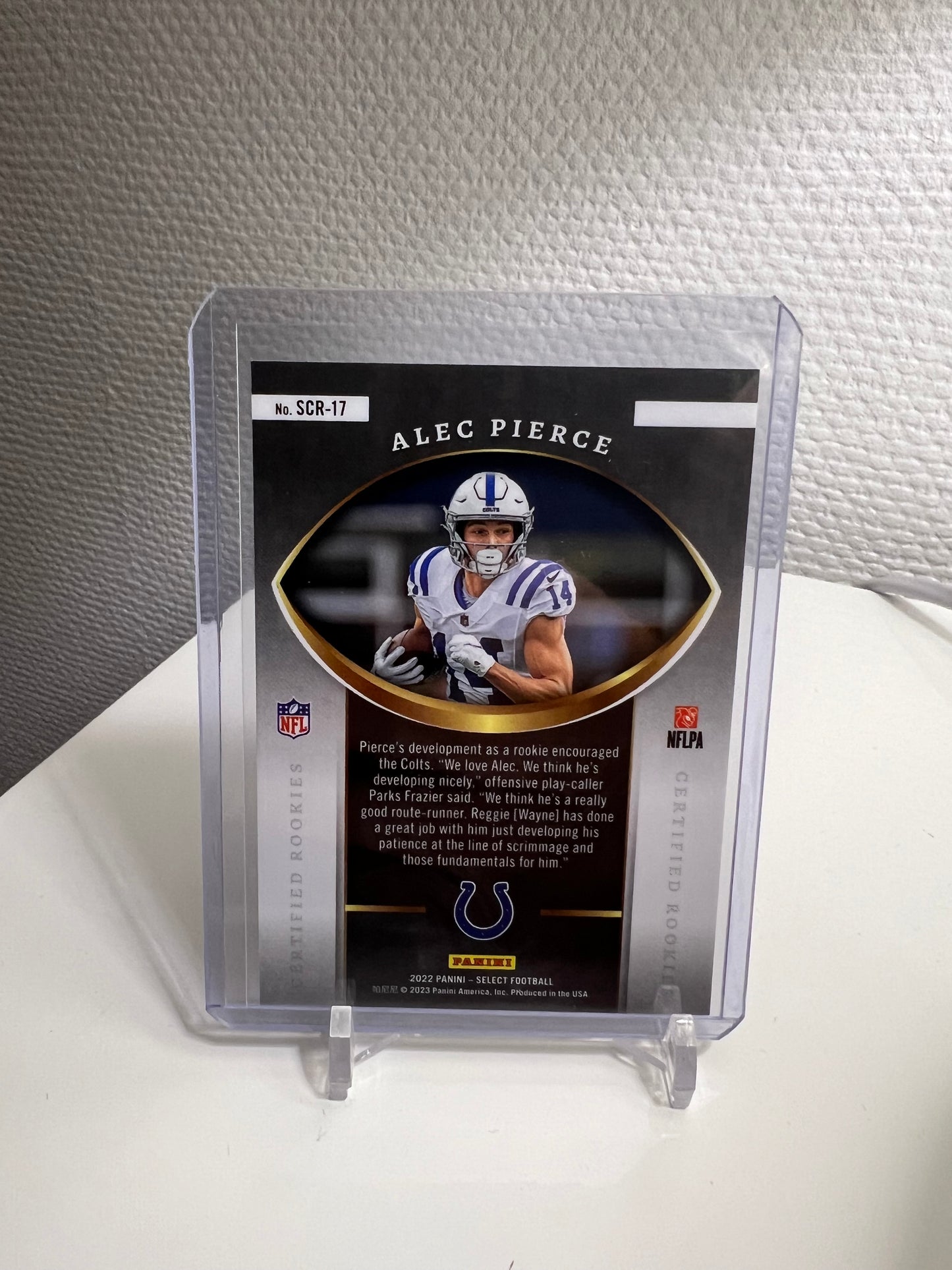 Select 22 - Alec Pierce Certified Rookies RC Card - Indianapolis Colts #SCR-17